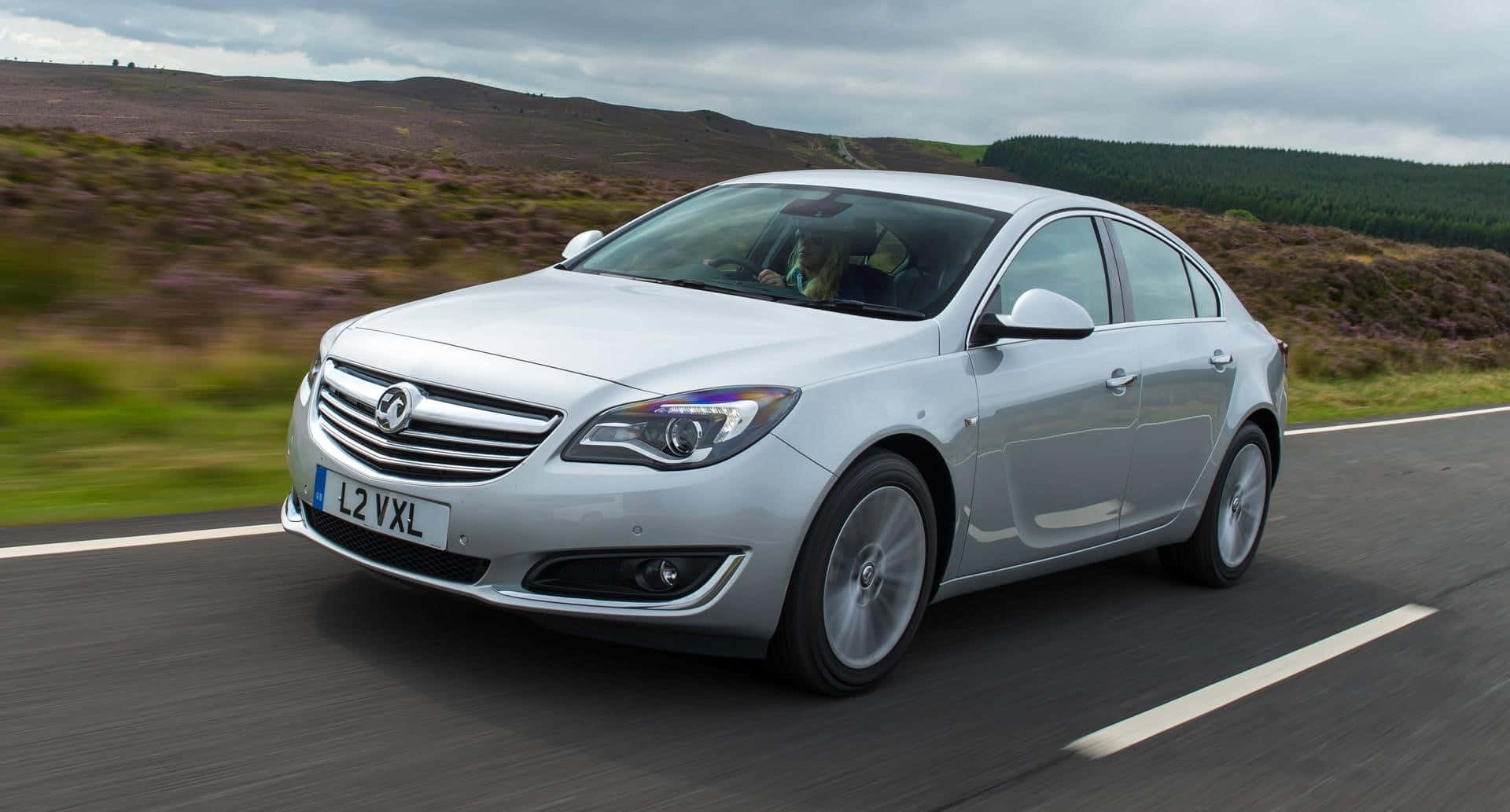 Opel Insignia, silver sedan, winding road, Full HD Desktop Wallpaper