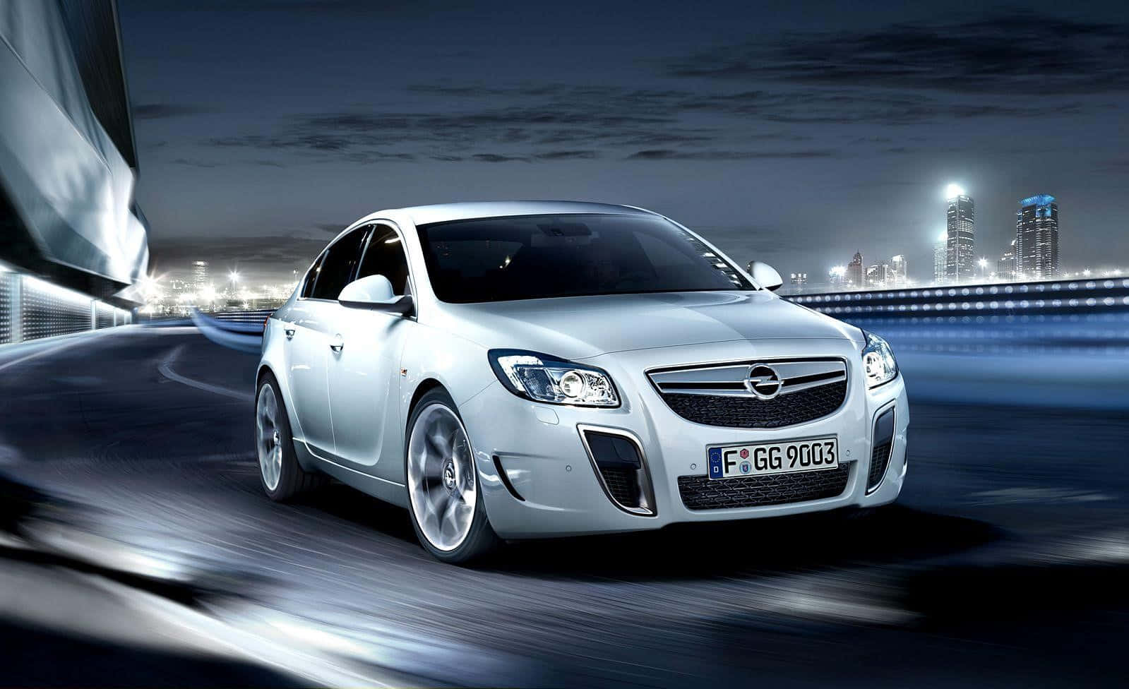 Opel Insignia, silver, night, HD Desktop Wallpaper