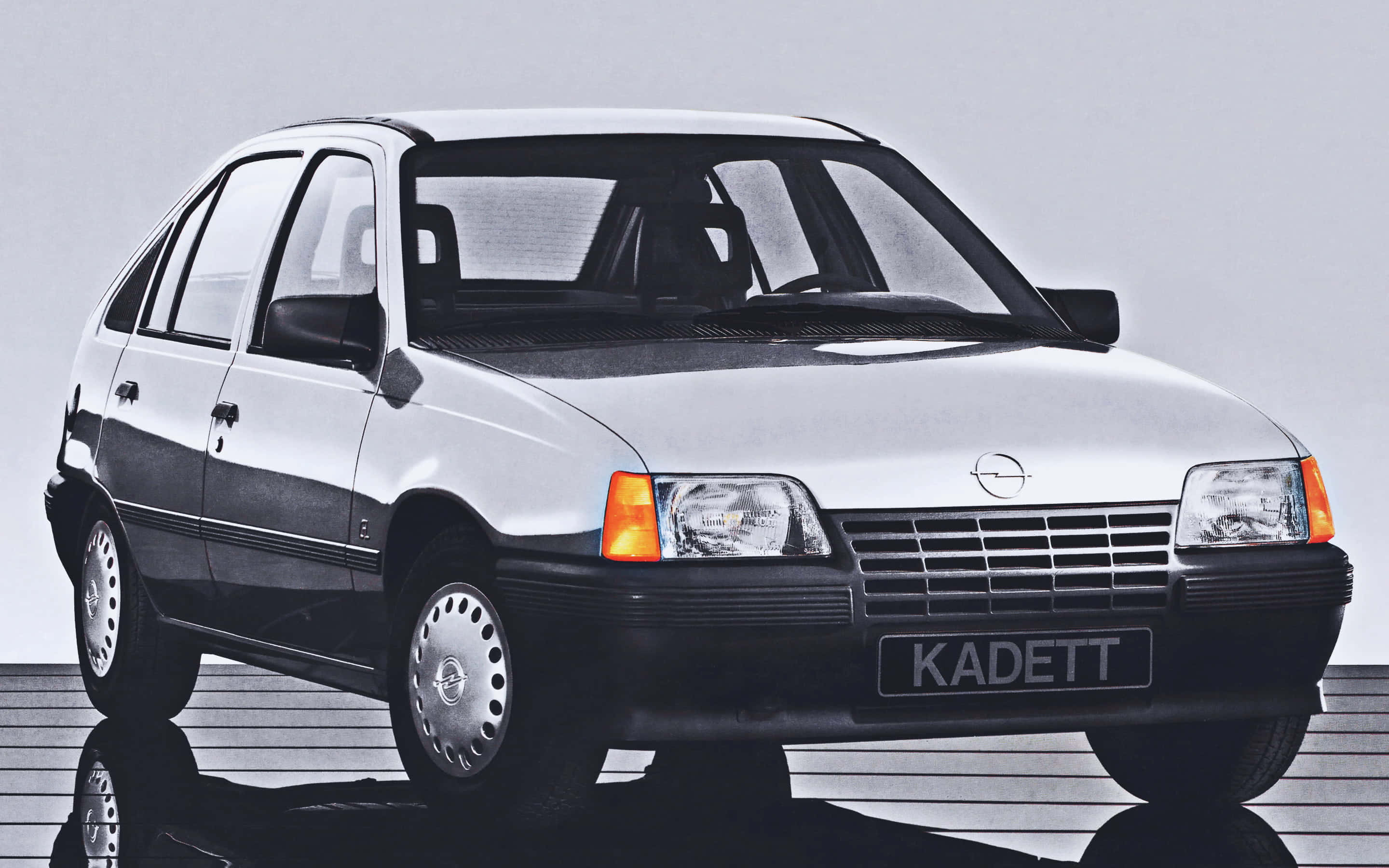 Opel Kadett, silver, black trim, 2K Desktop Wallpaper