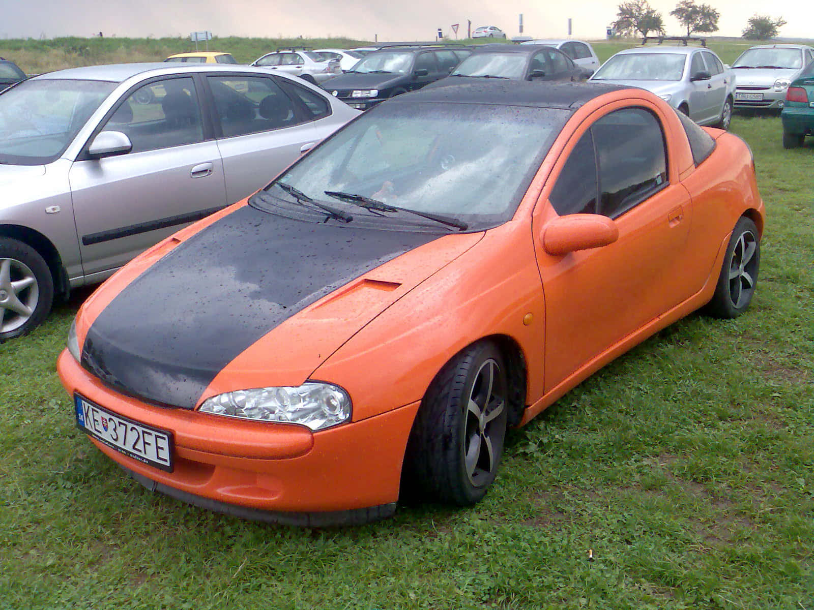 Opel Tigra, two-door coupe, vibrant orange, HD Desktop Wallpaper