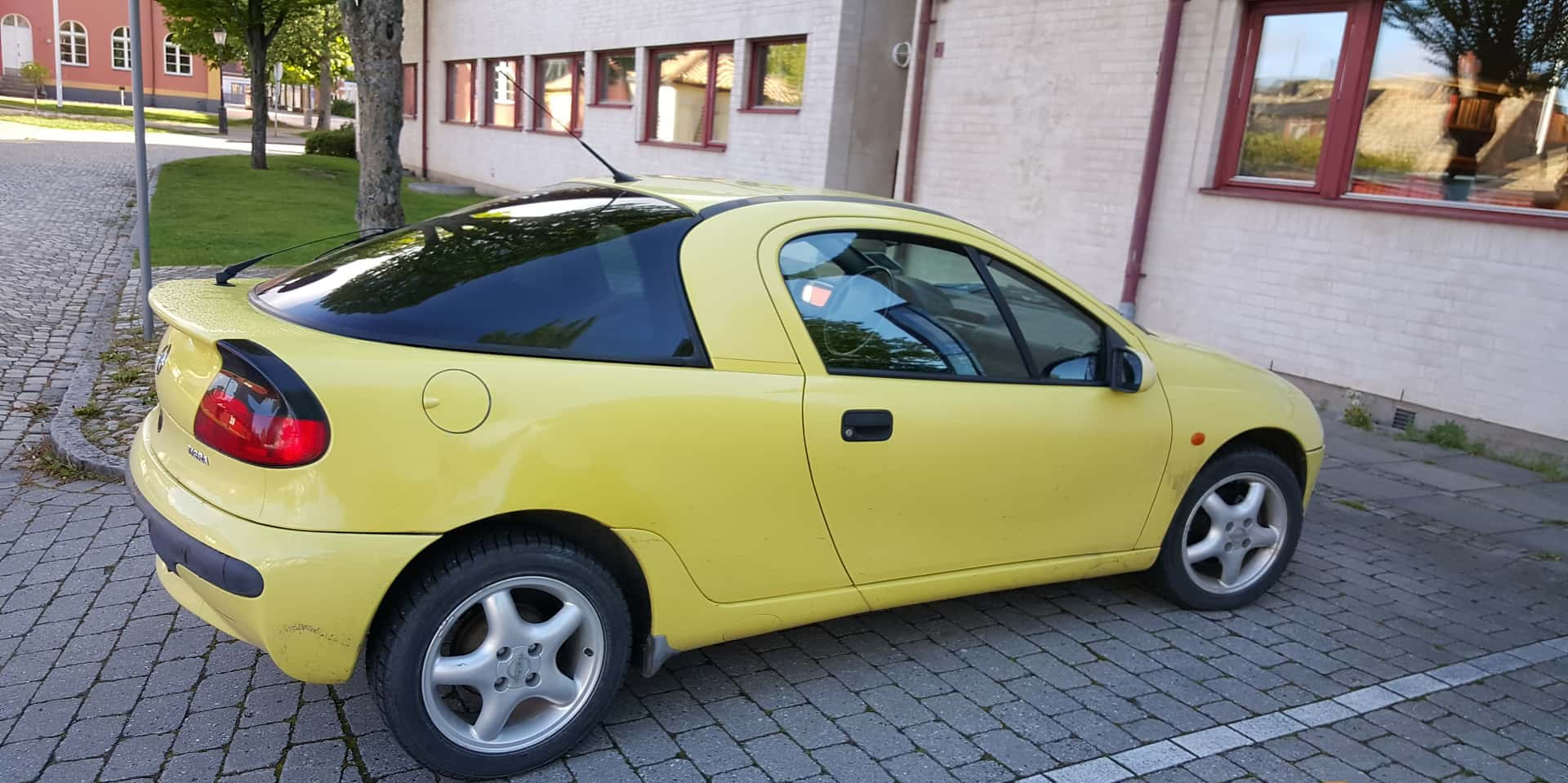 Opel Tigra, bright yellow, coupe, Full HD Desktop Wallpaper
