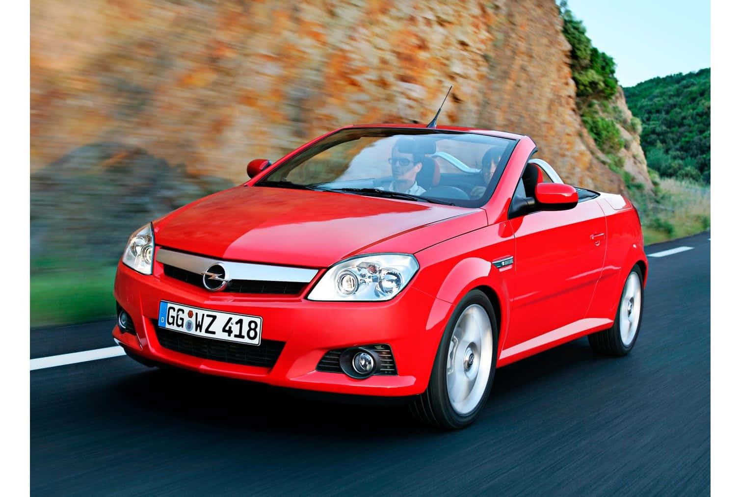 Opel Tigra, vibrant red, convertible, HD Desktop Wallpaper