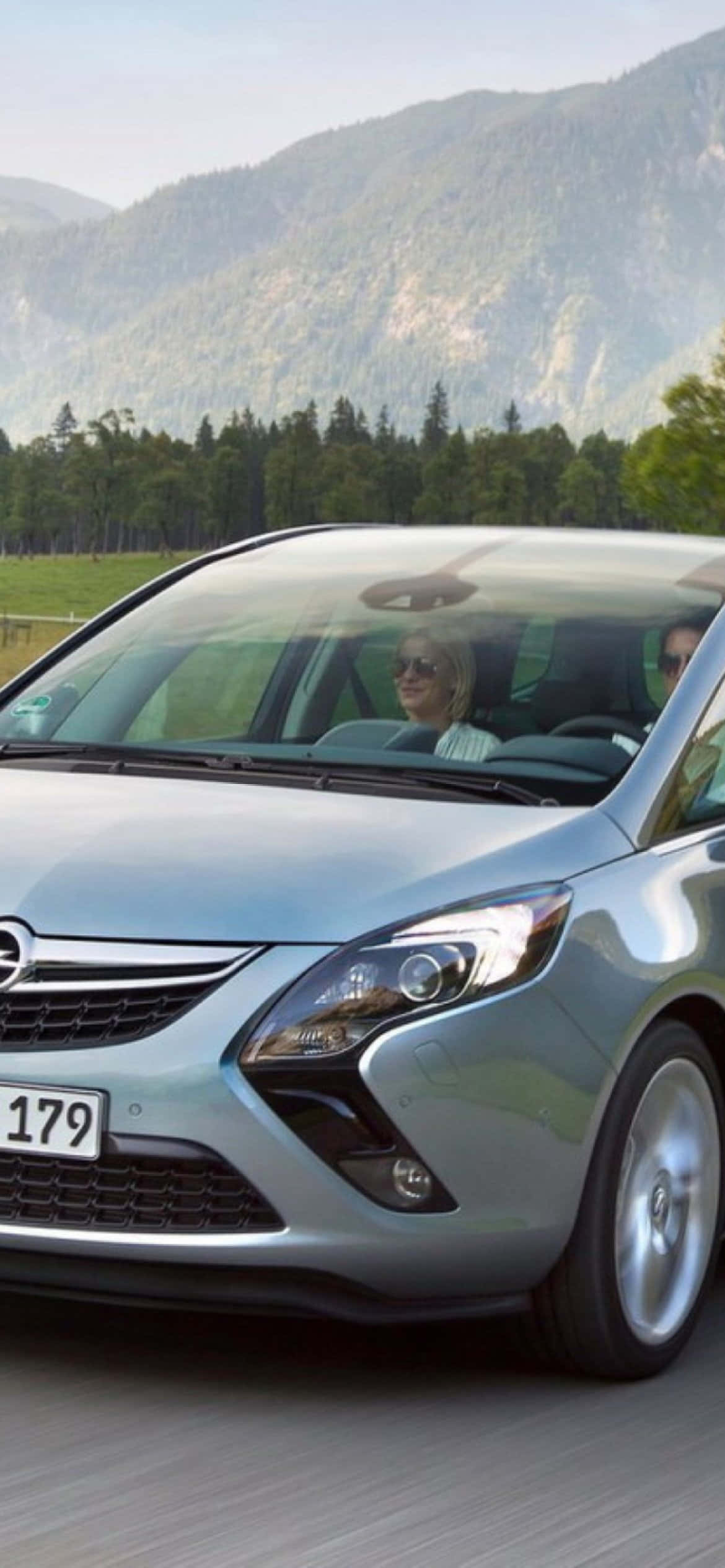 Opel Zafira, silver, road, Full HD Phone Wallpaper