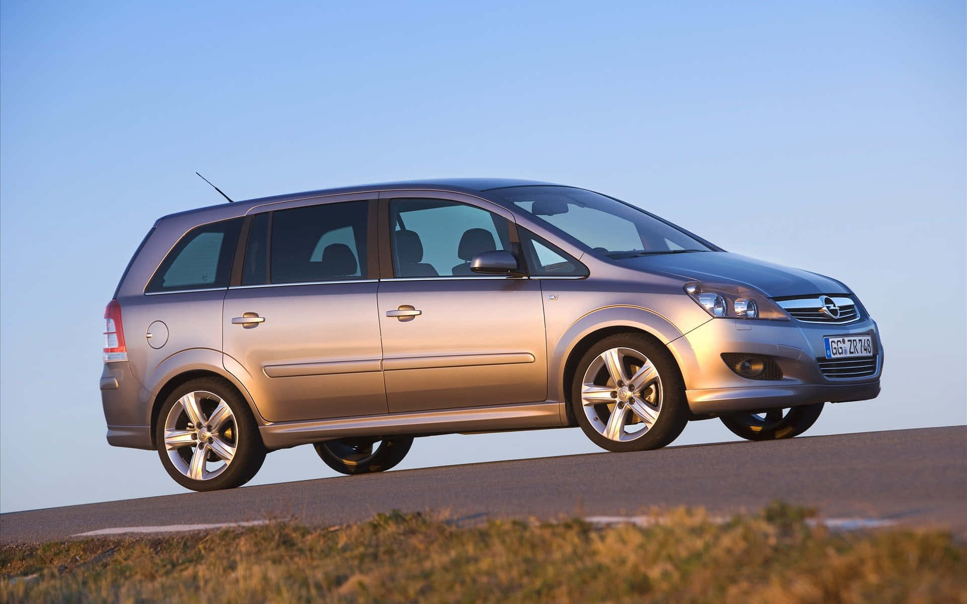 Opel Zafira, silver, station wagon, Full HD Desktop Wallpaper