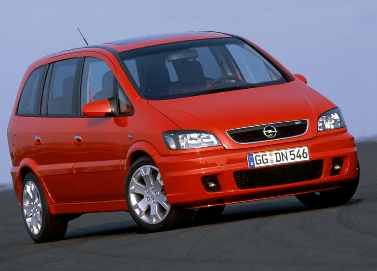 Opel Zafira, red, station wagon, SD Desktop Wallpaper