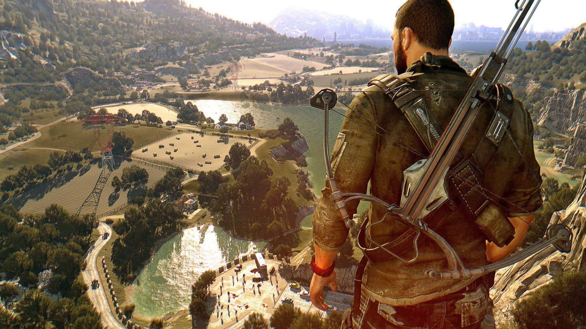 open-world Game, rugged man, bow, Full HD Desktop Wallpaper
