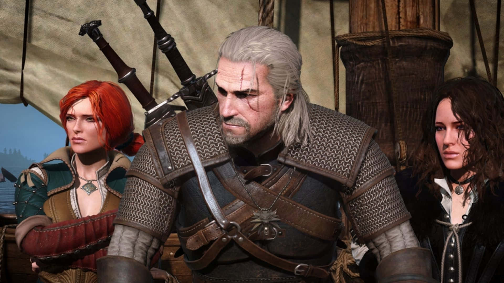 open-world game, 1920 x 1080, white-haired warrior, Full HD Desktop Wallpaper