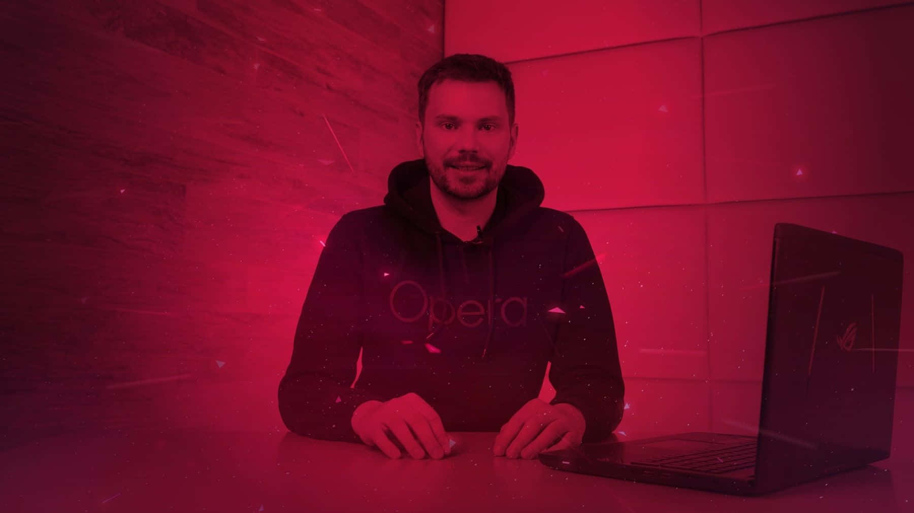 Opera GX, black hoodie, laptop, HD Desktop Wallpaper