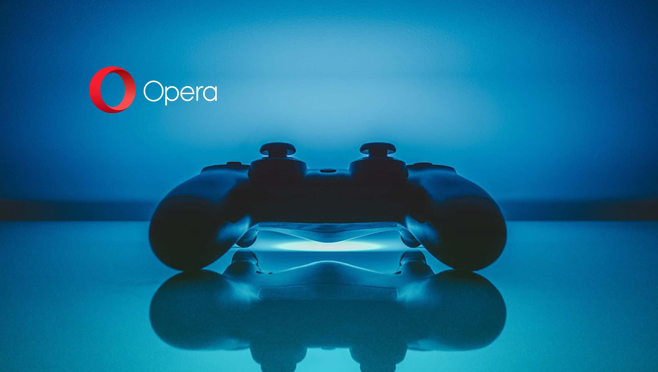 Opera GX, gaming controller, cool blue light, Full HD Desktop Wallpaper