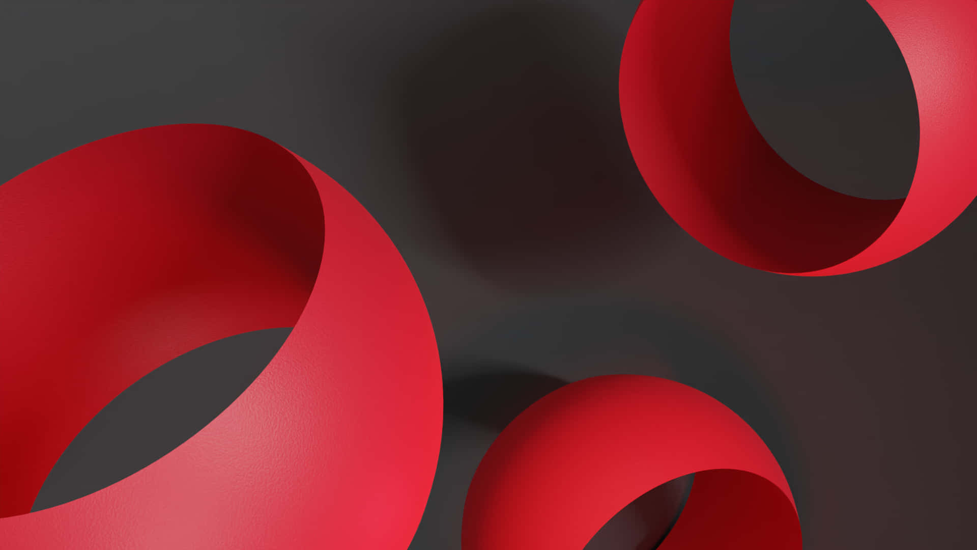 Opera GX, vibrant red abstract rings, dark gray background, Full HD Desktop Wallpaper
