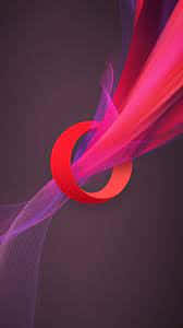 Opera Gx, vibrant red, purple abstract ribbons, SD Phone Wallpaper