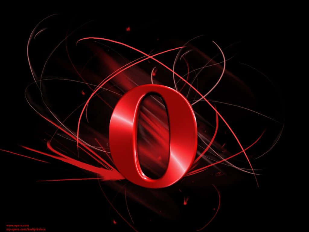 Opera GX, glowing red, 3D letter O, SD Desktop Wallpaper