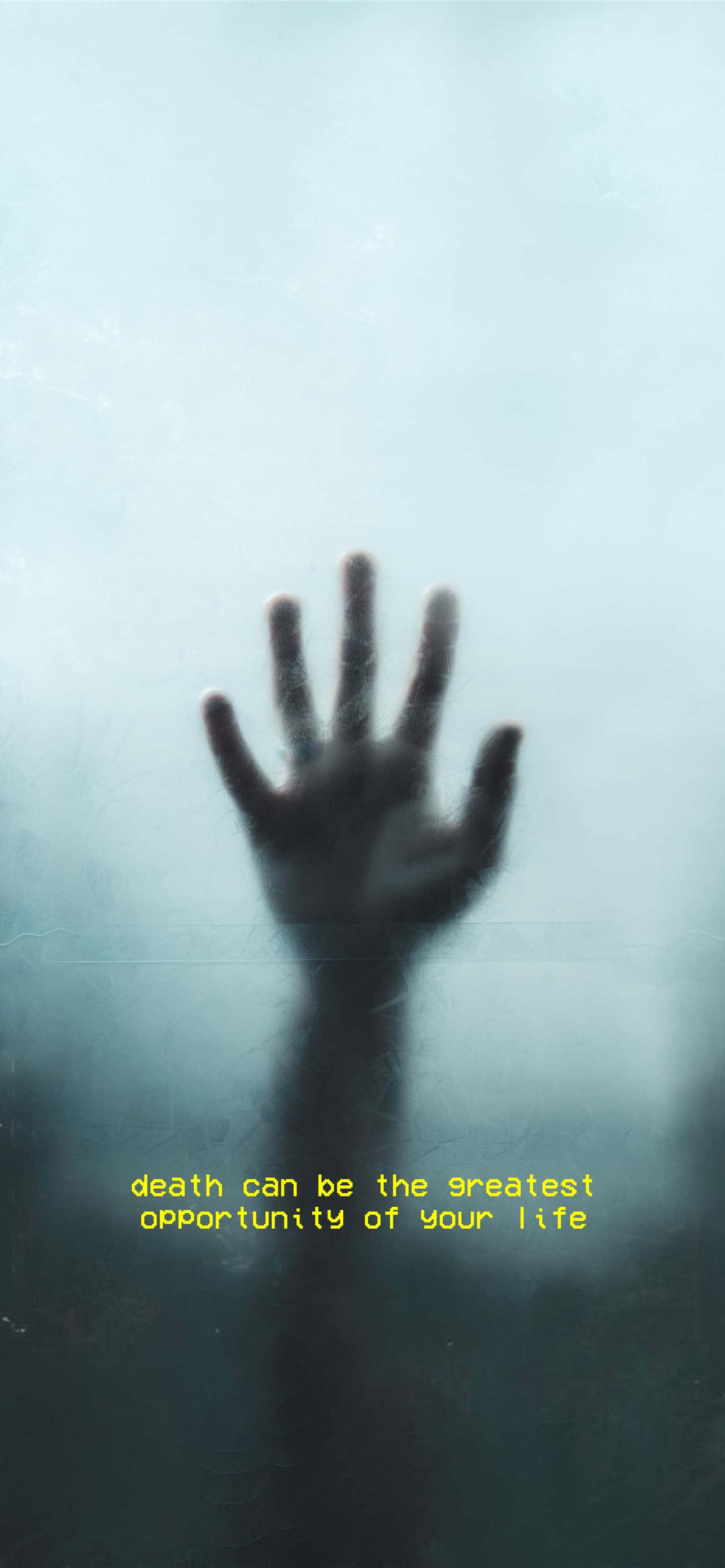 Opportunity Hand, ghostly hand, fogged glass pane, 2K Phone Wallpaper