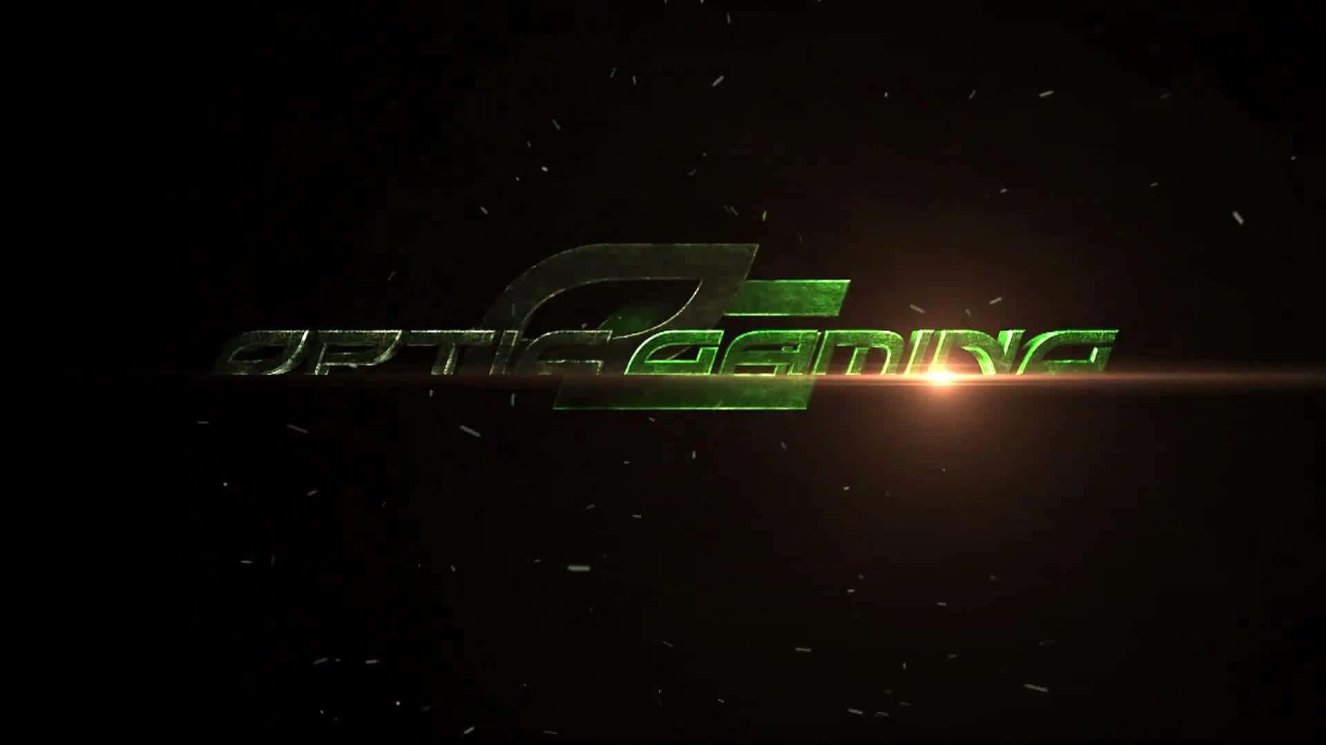 Optic Gaming, glowing green metallic logo, dark background, Full HD Desktop Wallpaper