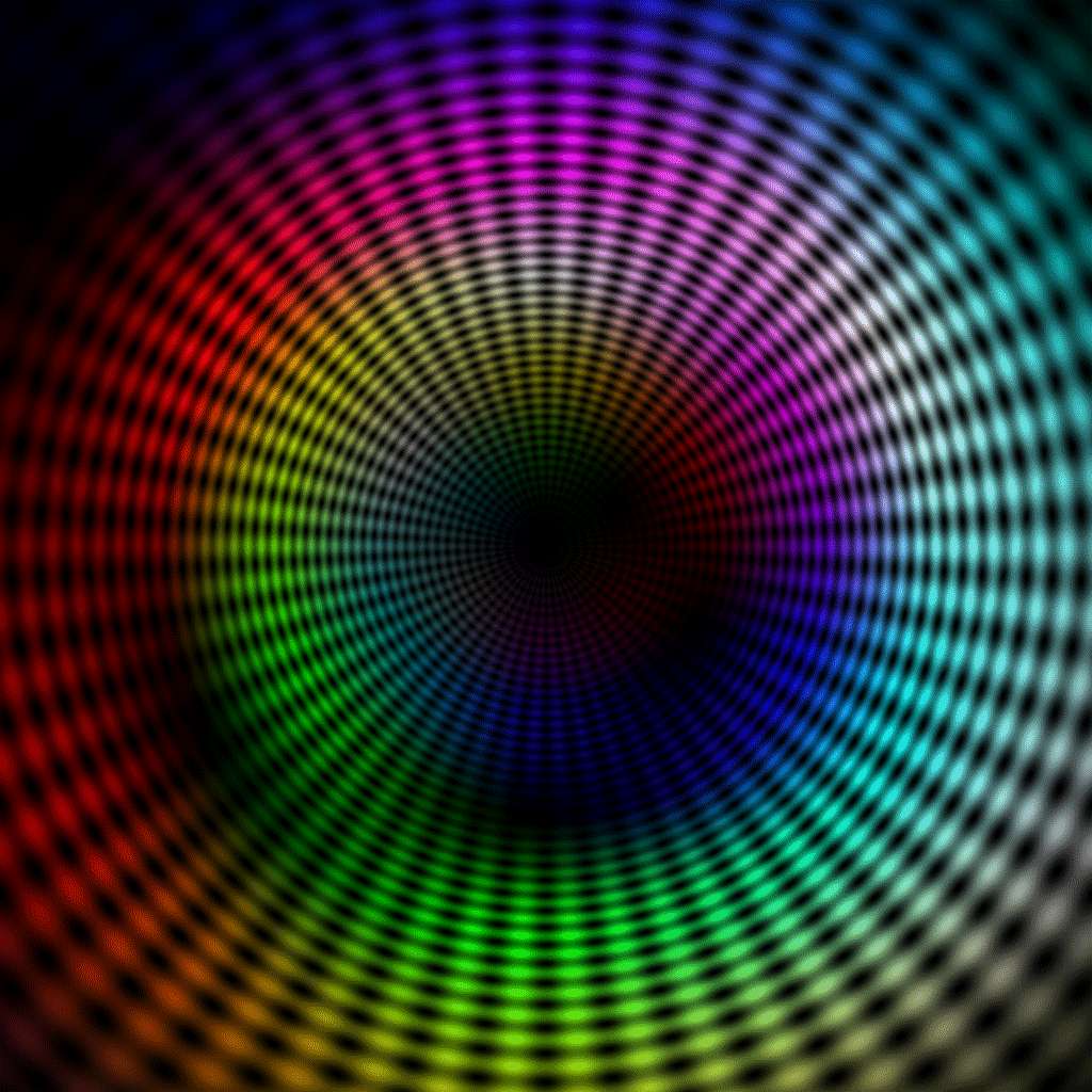 rainbow, concentric circles, dark center, SD Desktop Wallpaper