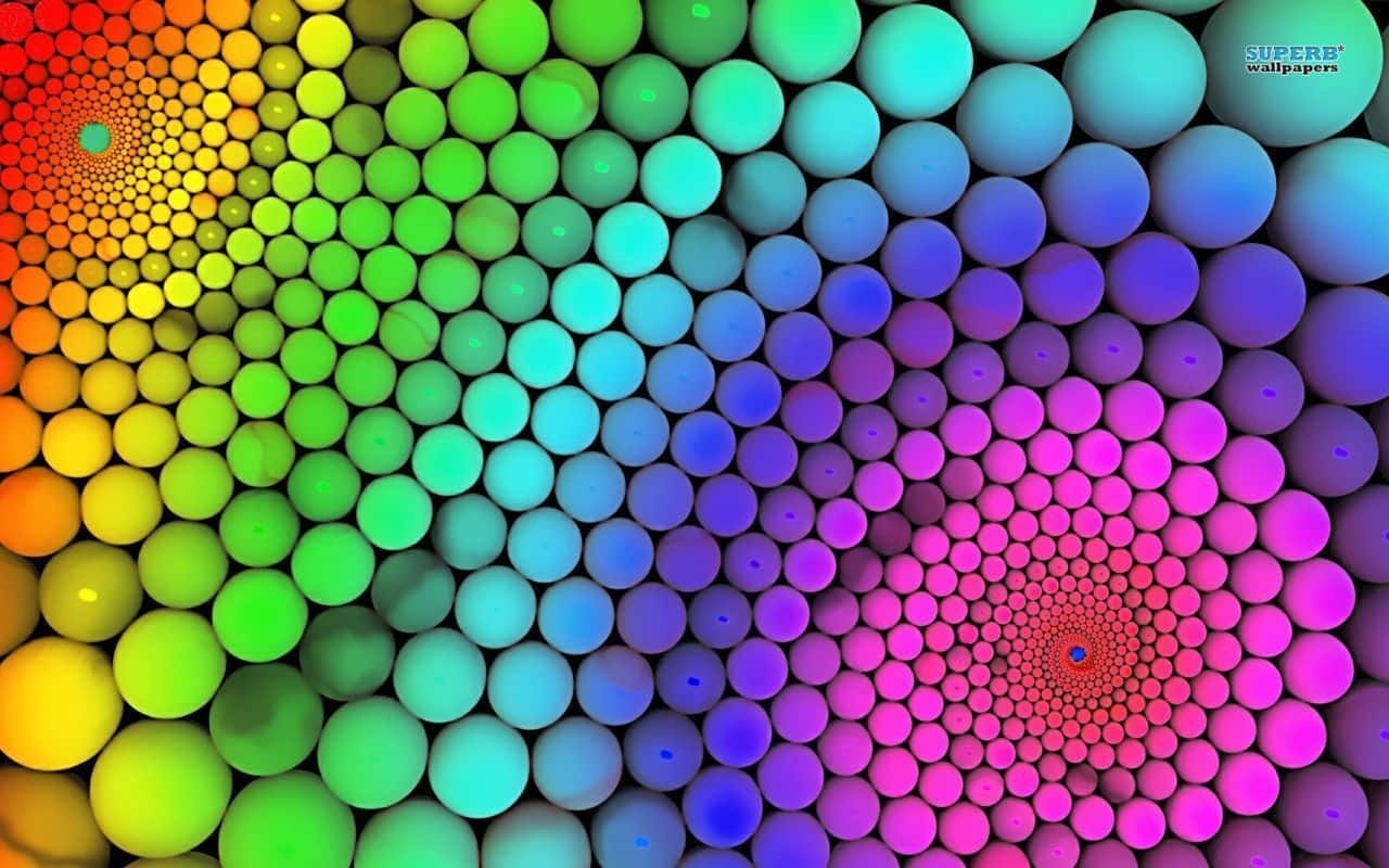Rainbow Spheres, hypnotic vortexes, vibrant gradient, HD Desktop Wallpaper
