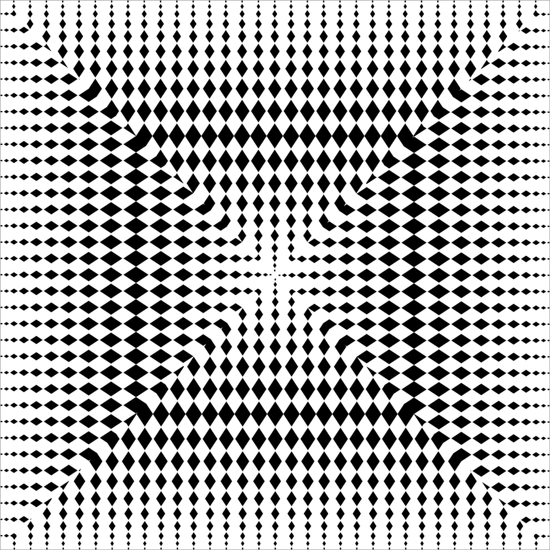 black and white, repeating diamonds, optical illusion, Full HD Desktop Wallpaper