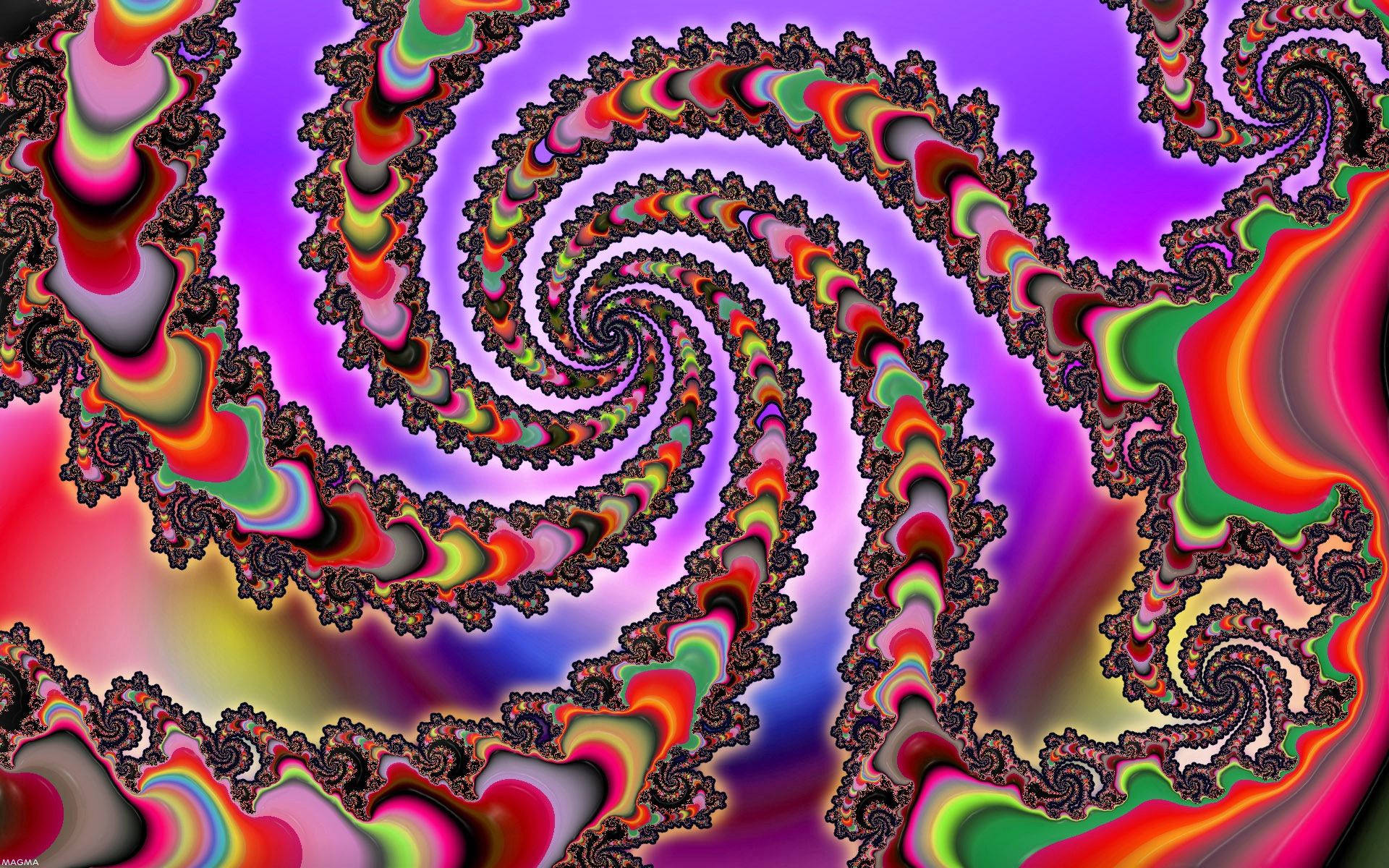 colorful snake, optical illusion art, vibrant fractal spirals, Full HD Desktop Wallpaper