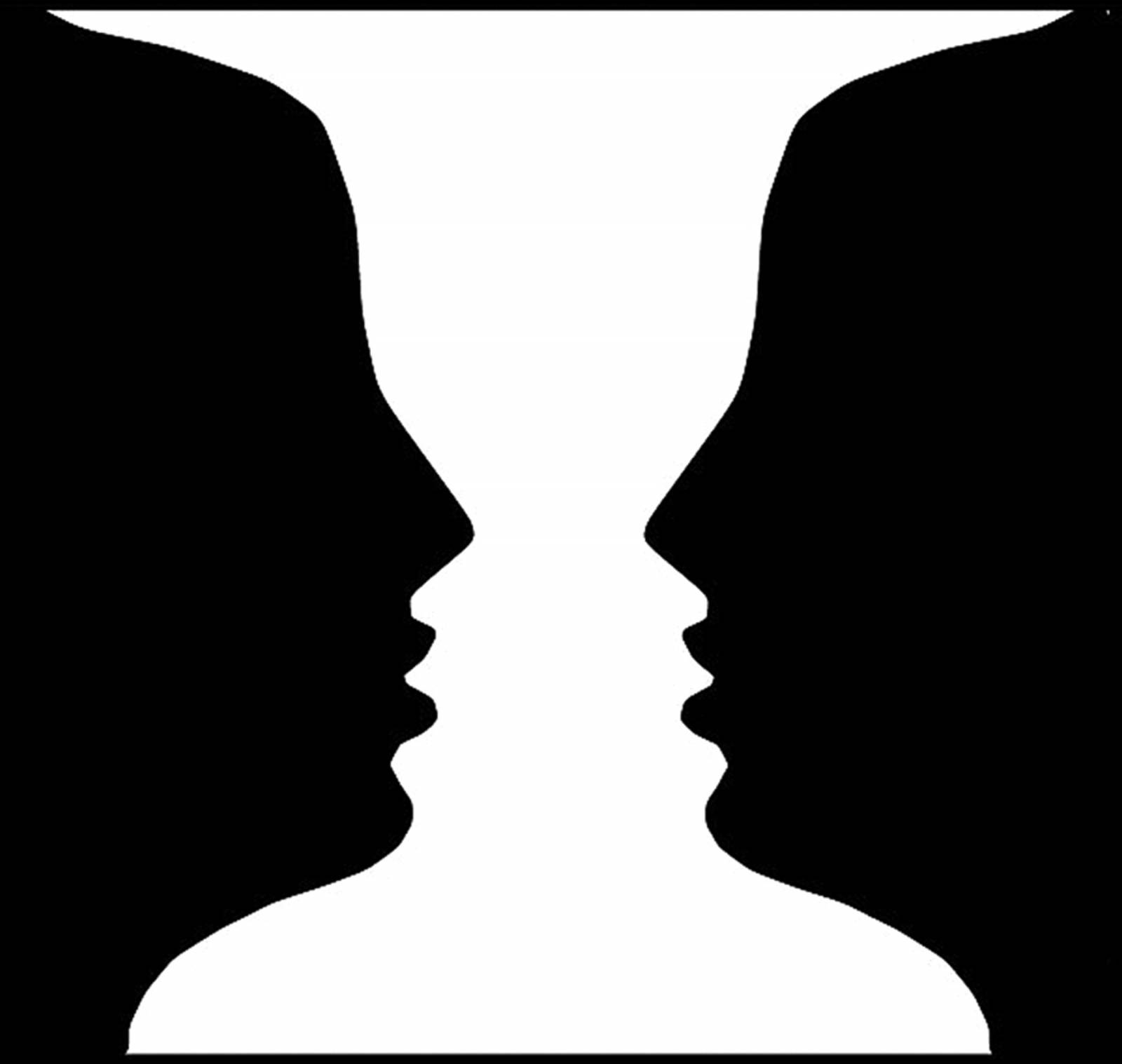 black silhouettes, faces in profile, stark white background, HD Desktop Wallpaper
