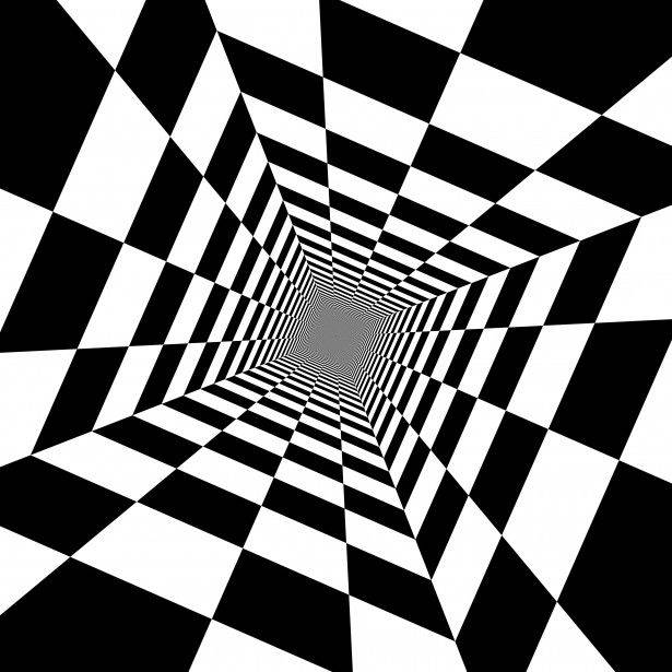 black and white squares, checkered pattern, optical illusion, SD Desktop Wallpaper