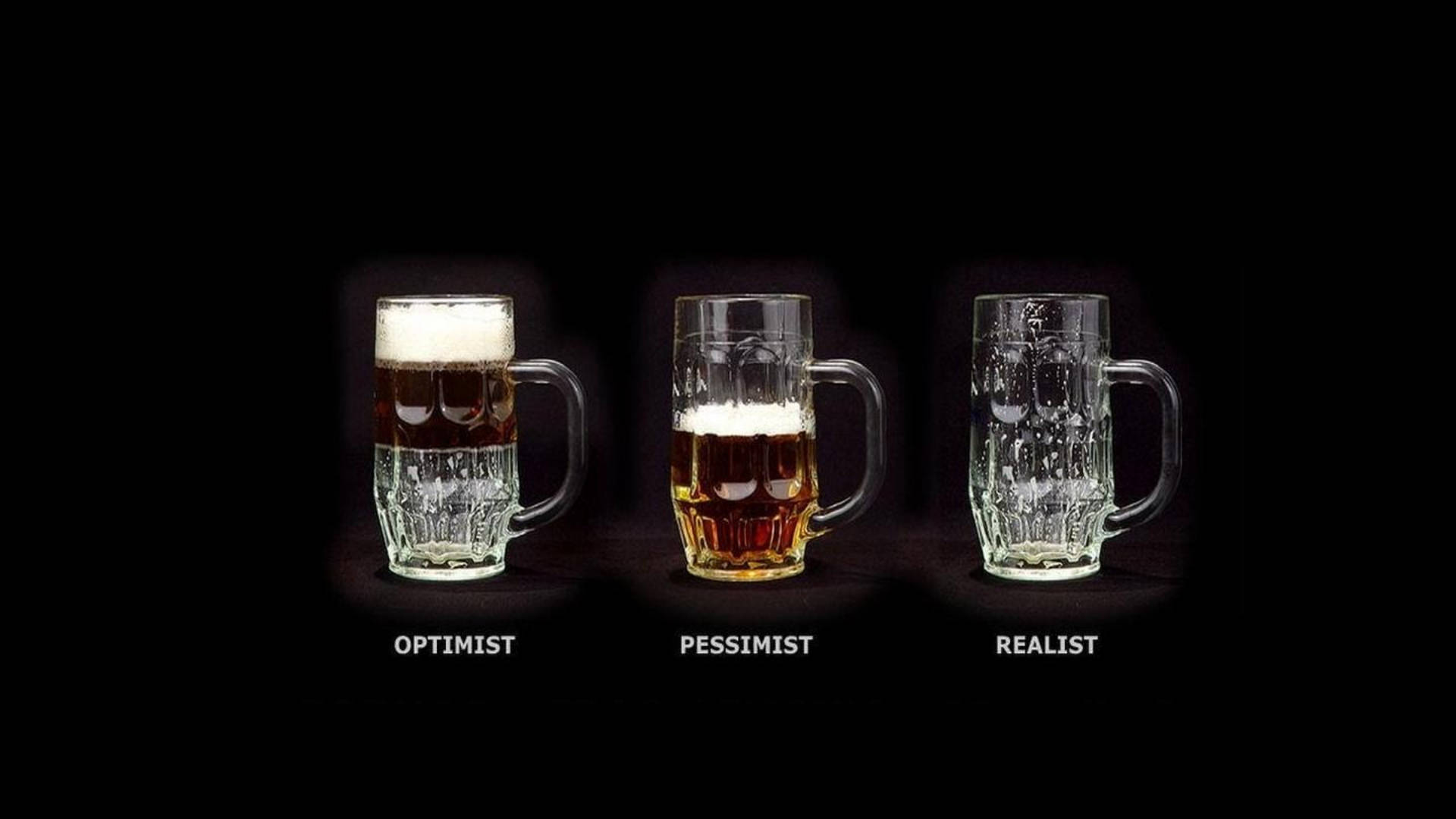 optimist, pessimist, realist, Full HD Desktop Wallpaper