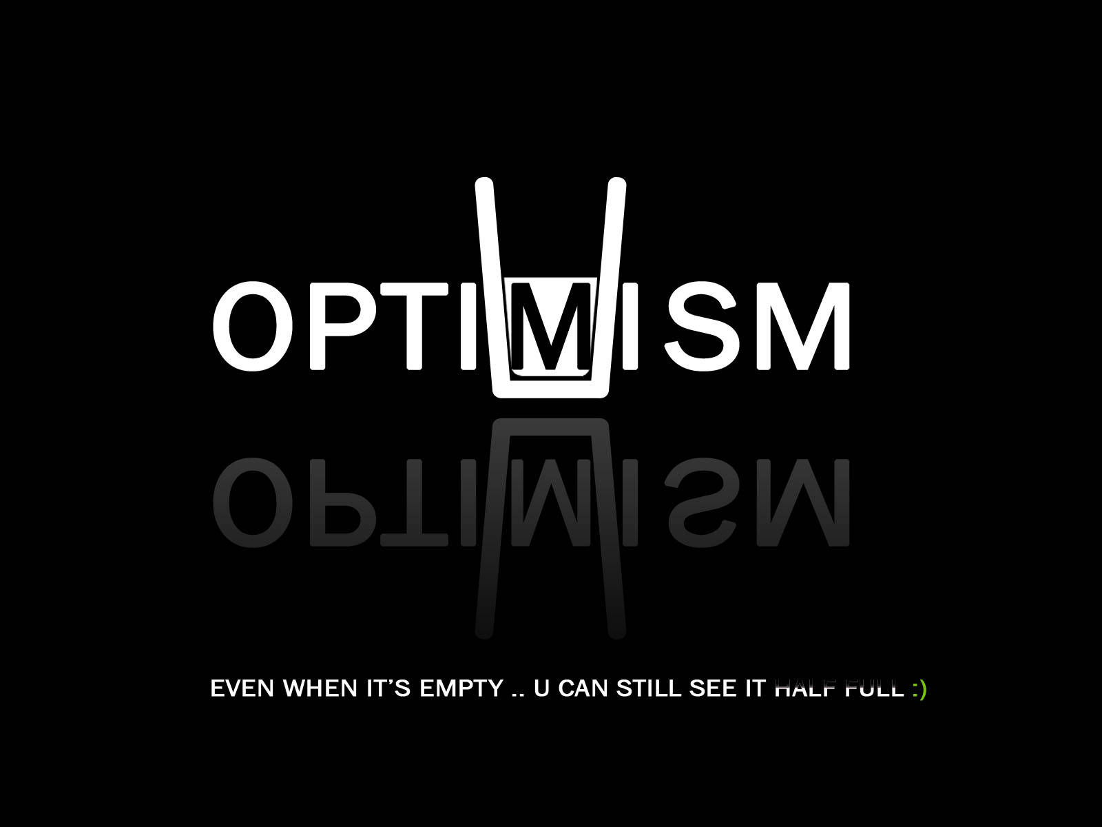 optimistic, glass, black background, HD Desktop Wallpaper
