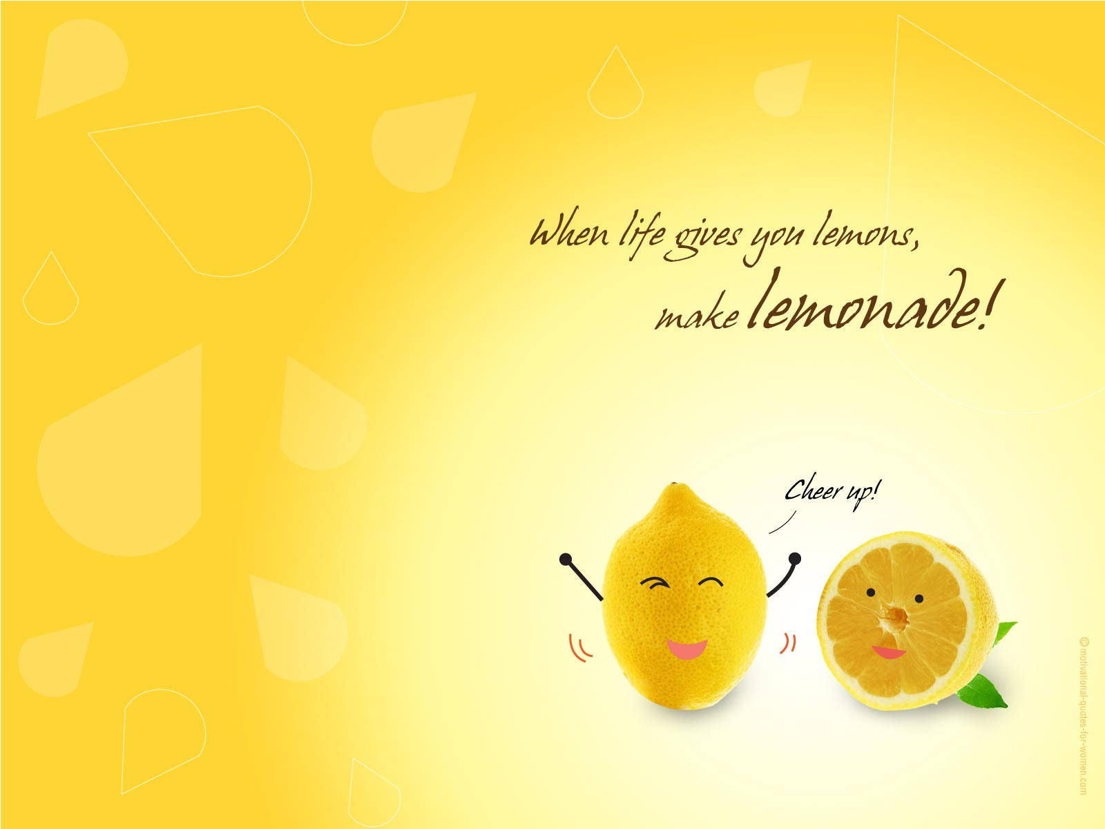 lemonade, cartoon lemons, bright yellow gradient, HD Desktop Wallpaper
