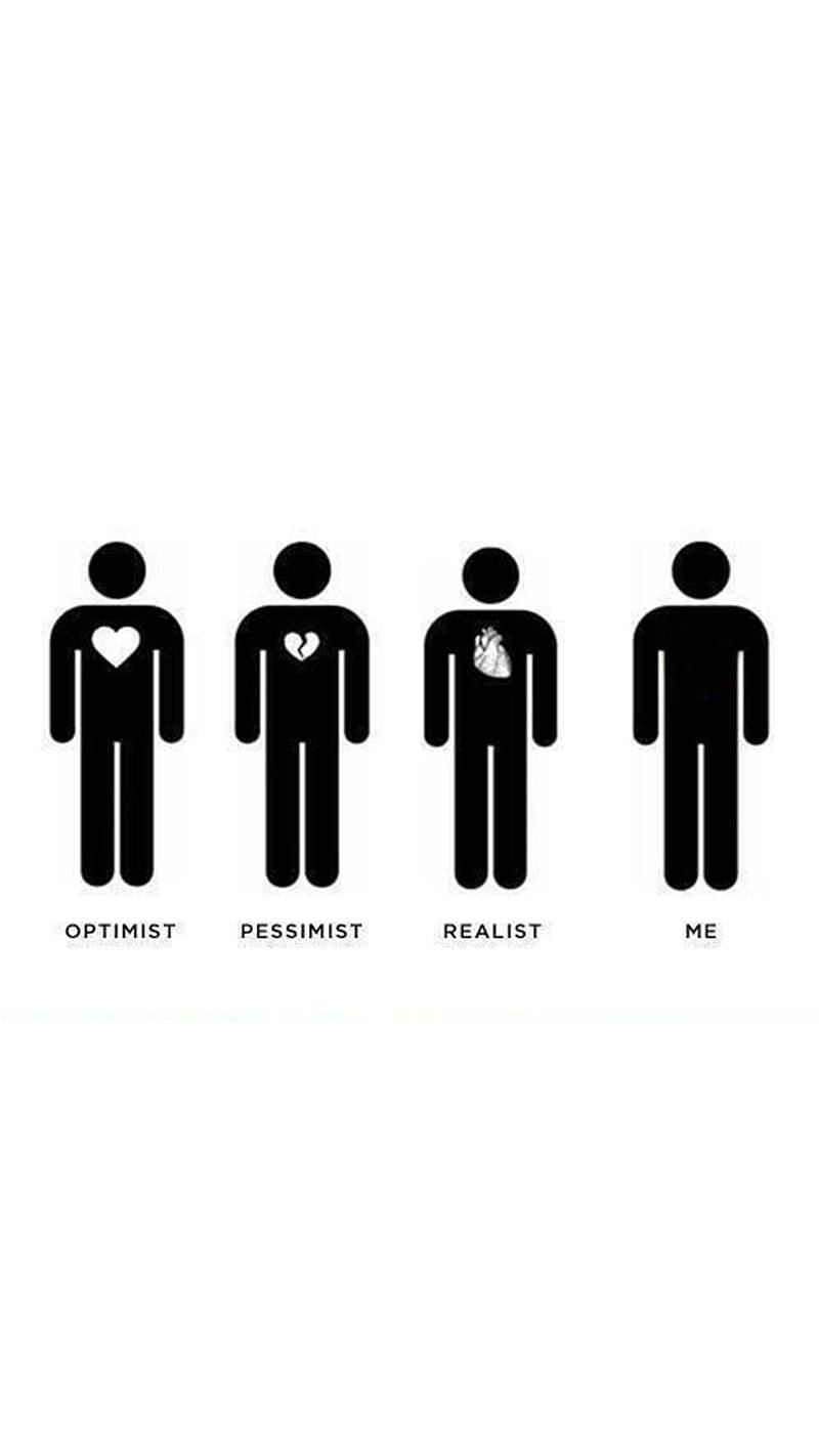 optimist, pessimist, realist, HD Phone Wallpaper