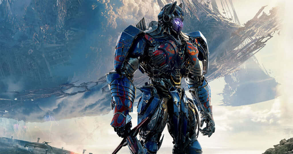 Optimus Prime, blue and red robot, shattered battlefield, SD Desktop Wallpaper