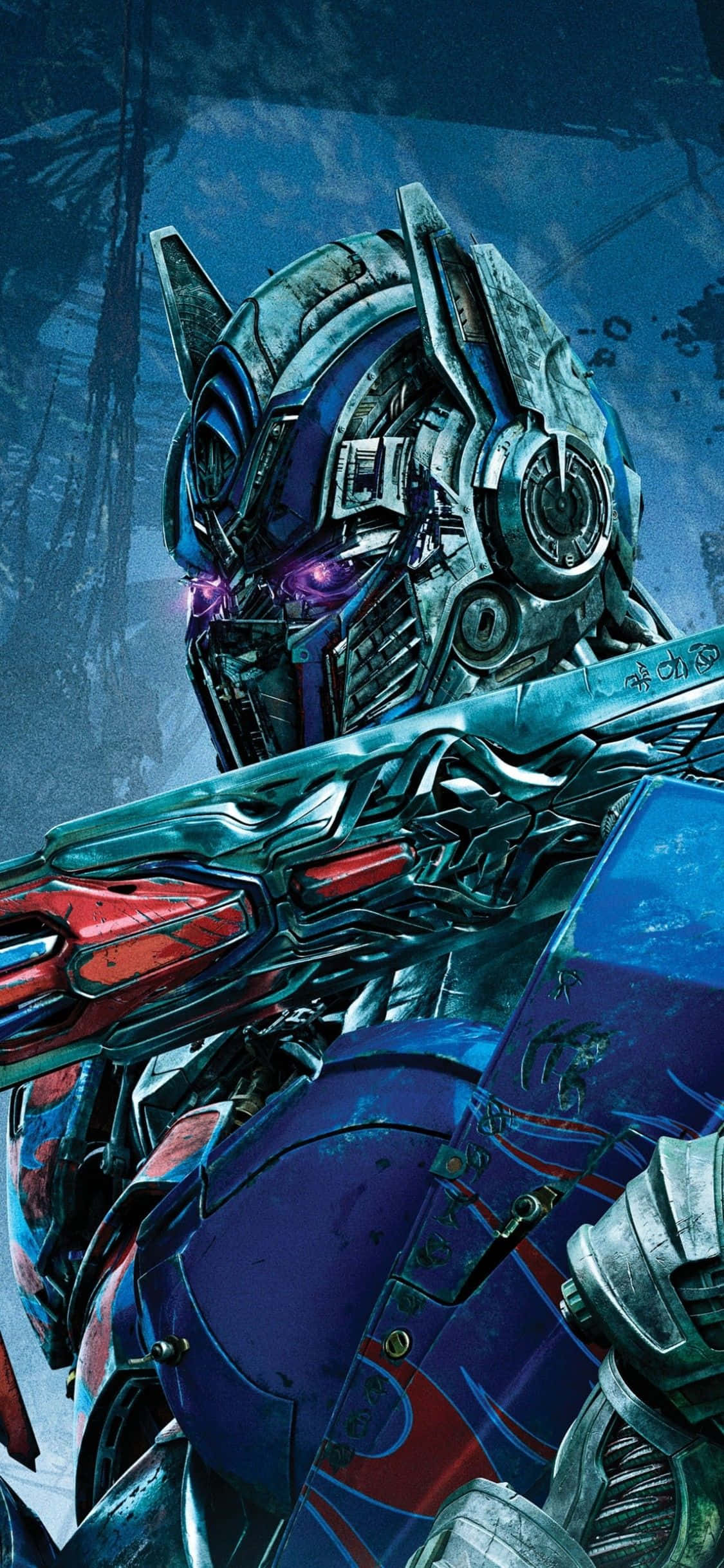 Optimus Prime, dark forest, glowing purple eyes, Full HD Phone Wallpaper