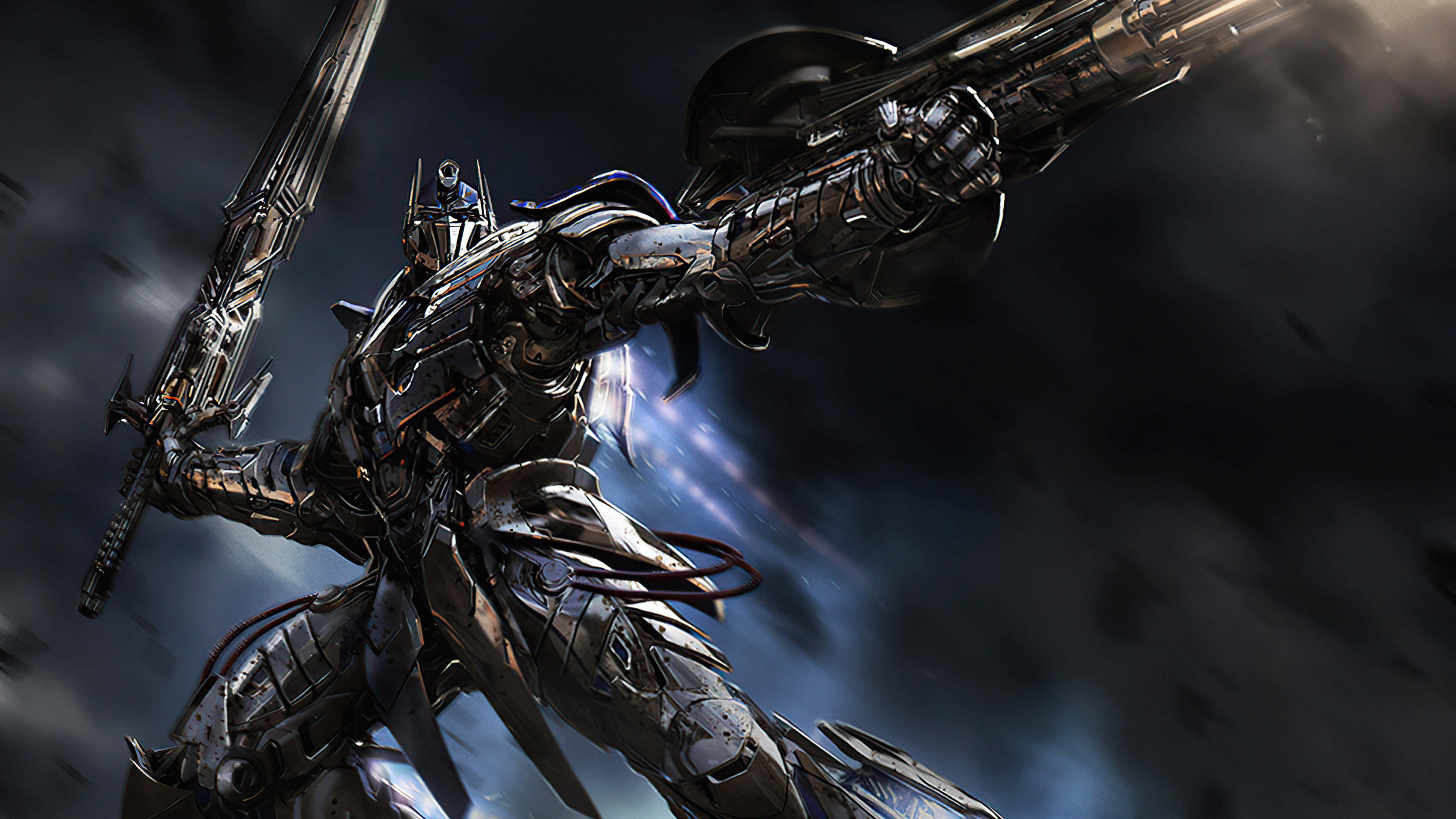 Optimus Prime, sword, rifle, 4K Desktop Wallpaper