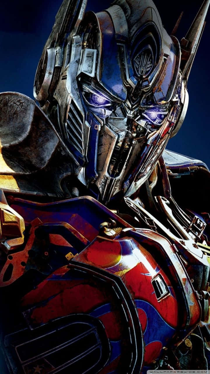 Optimus Prime, glowing purple eyes, armored face, HD Phone Wallpaper