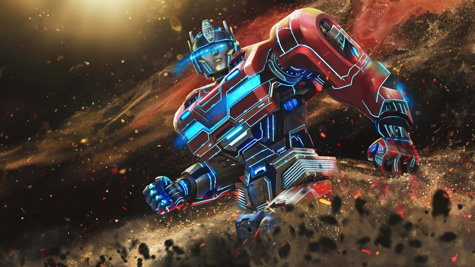 Optimus Prime, space battle, cosmic dust storm, Full HD Desktop Wallpaper