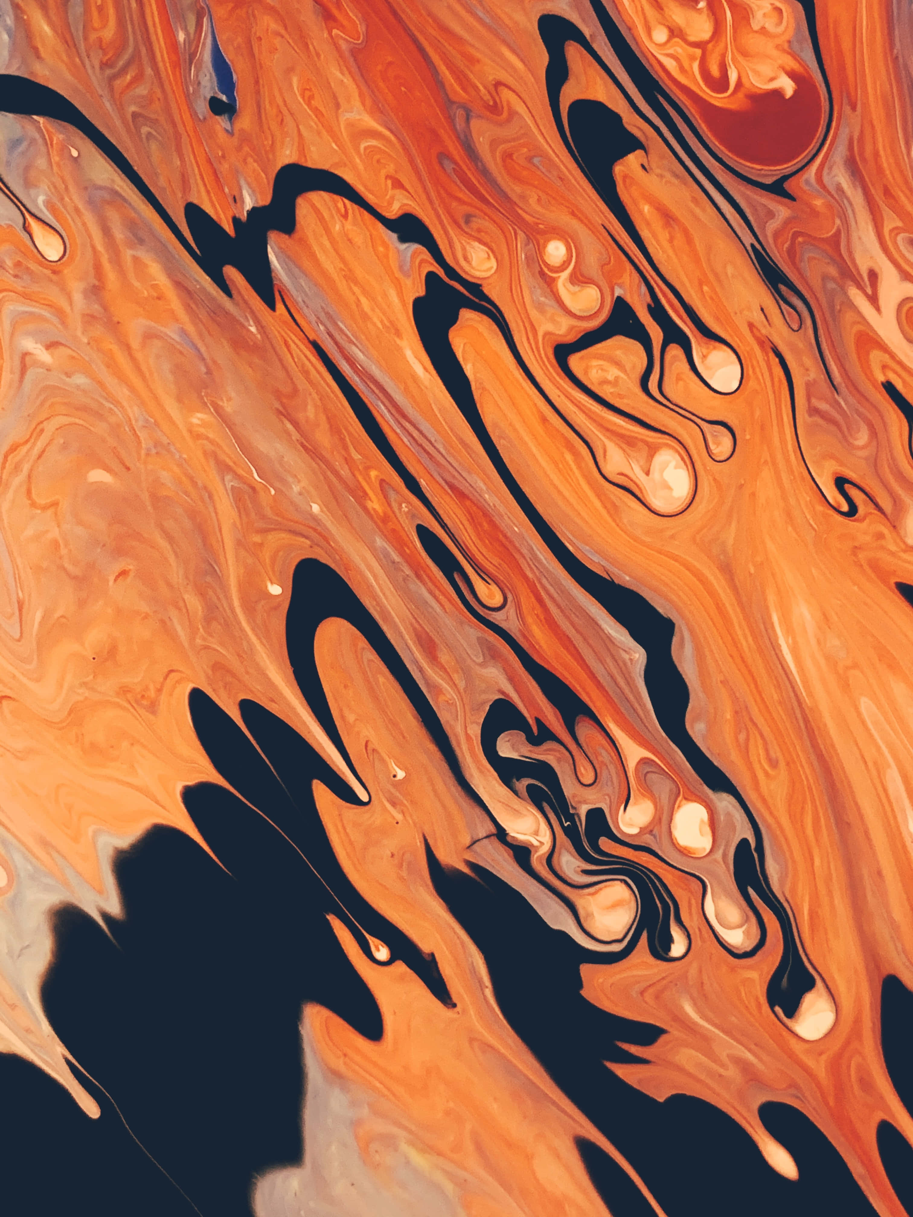Orange Aesthetic Phone, vibrant orange, black, 4K Phone Wallpaper