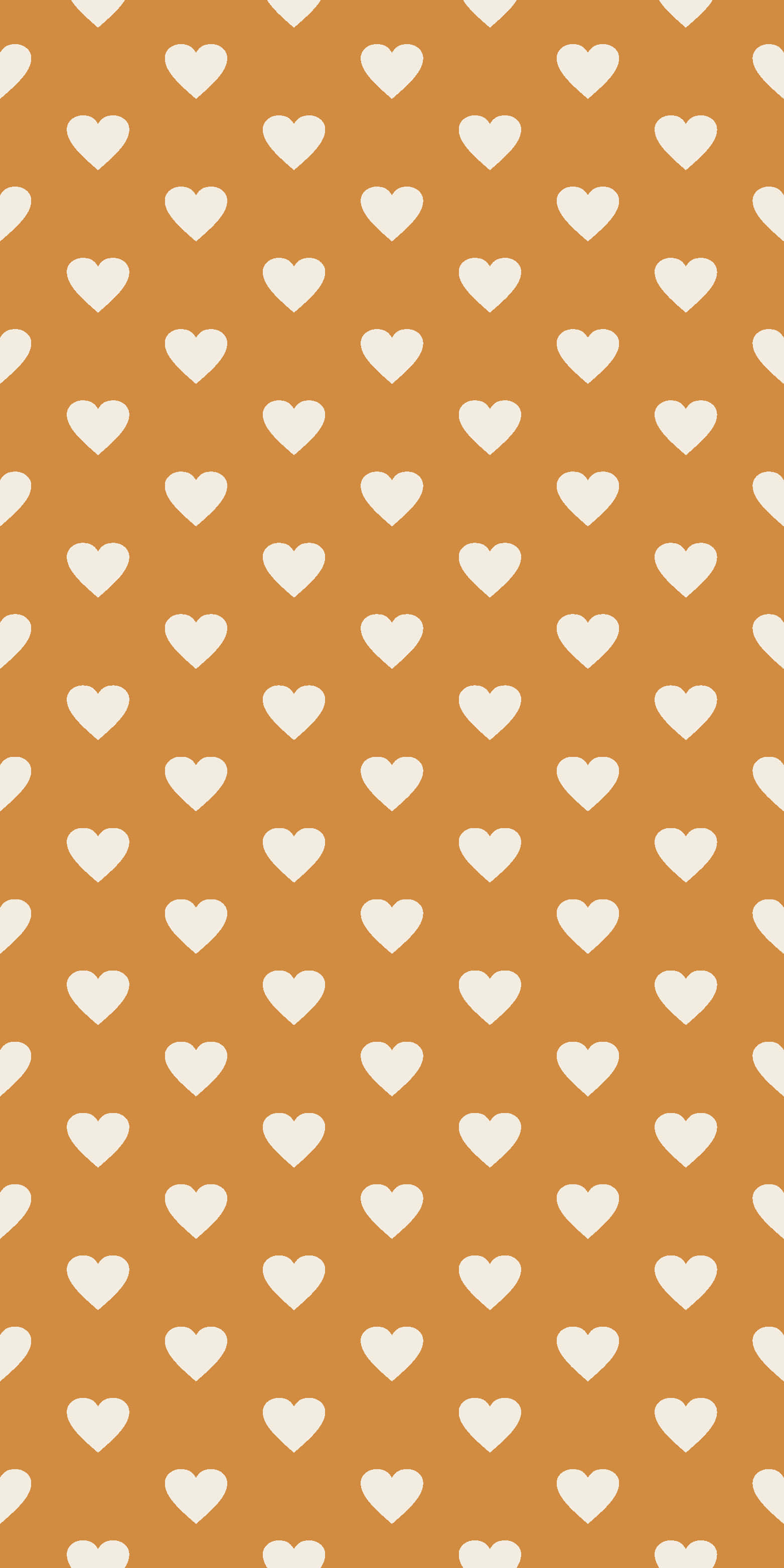 Heart Pattern, Dark Orange, Warm Terracotta, 2K Phone Wallpaper