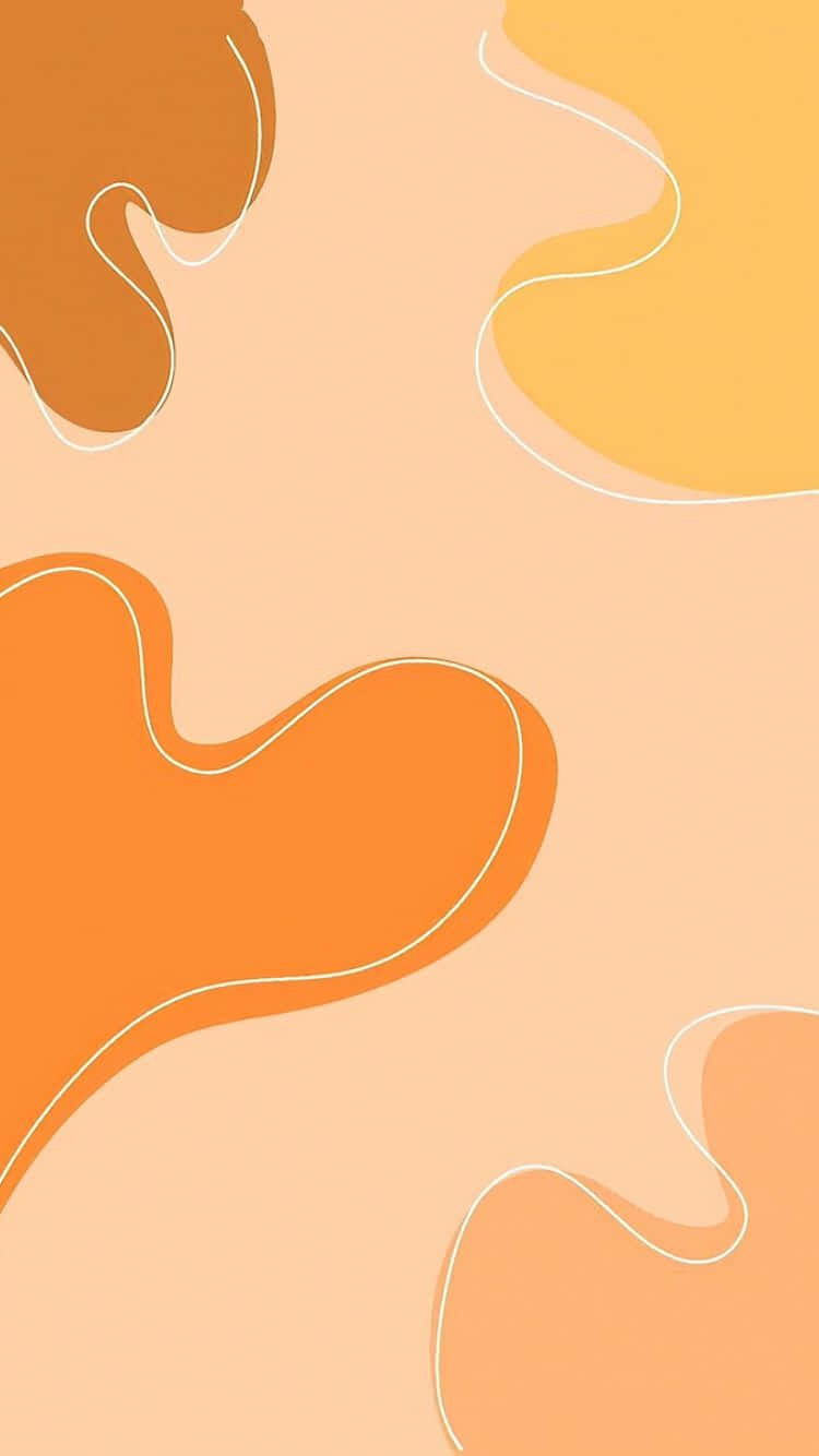 Orange Aesthetic Phone, warm orange tones, thin white lines, HD Phone Wallpaper