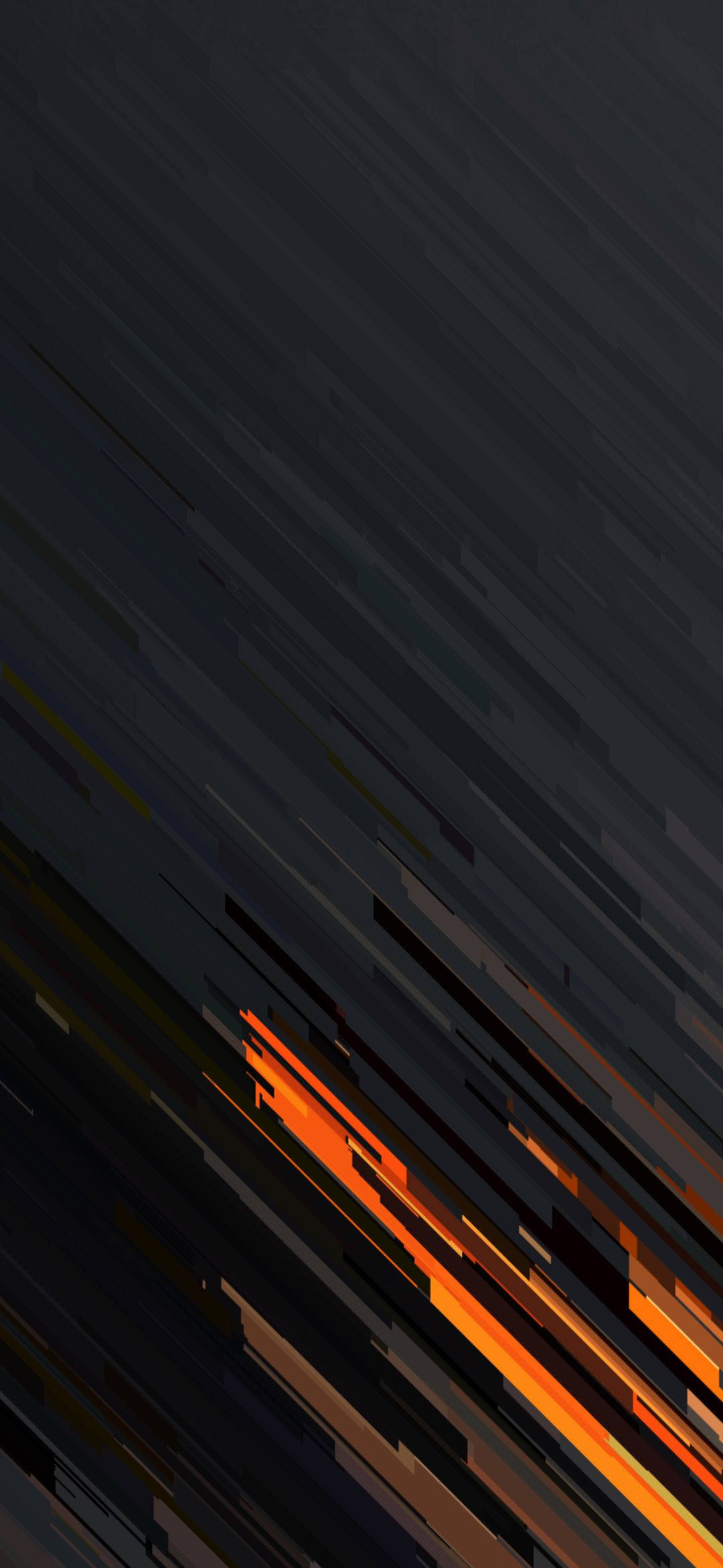 fiery orange, deep gray, diagonal streaks, Full HD Phone Wallpaper