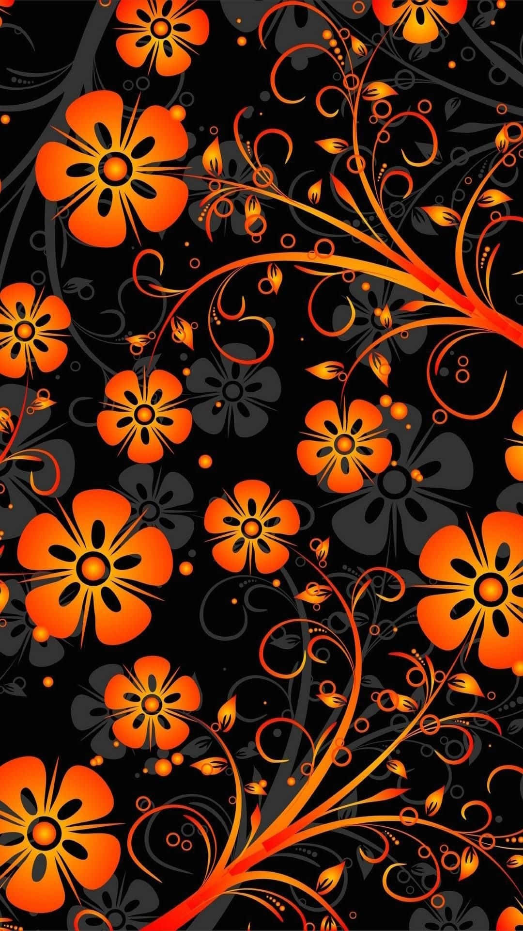 orange iPhone, orange, black, Full HD Phone Wallpaper