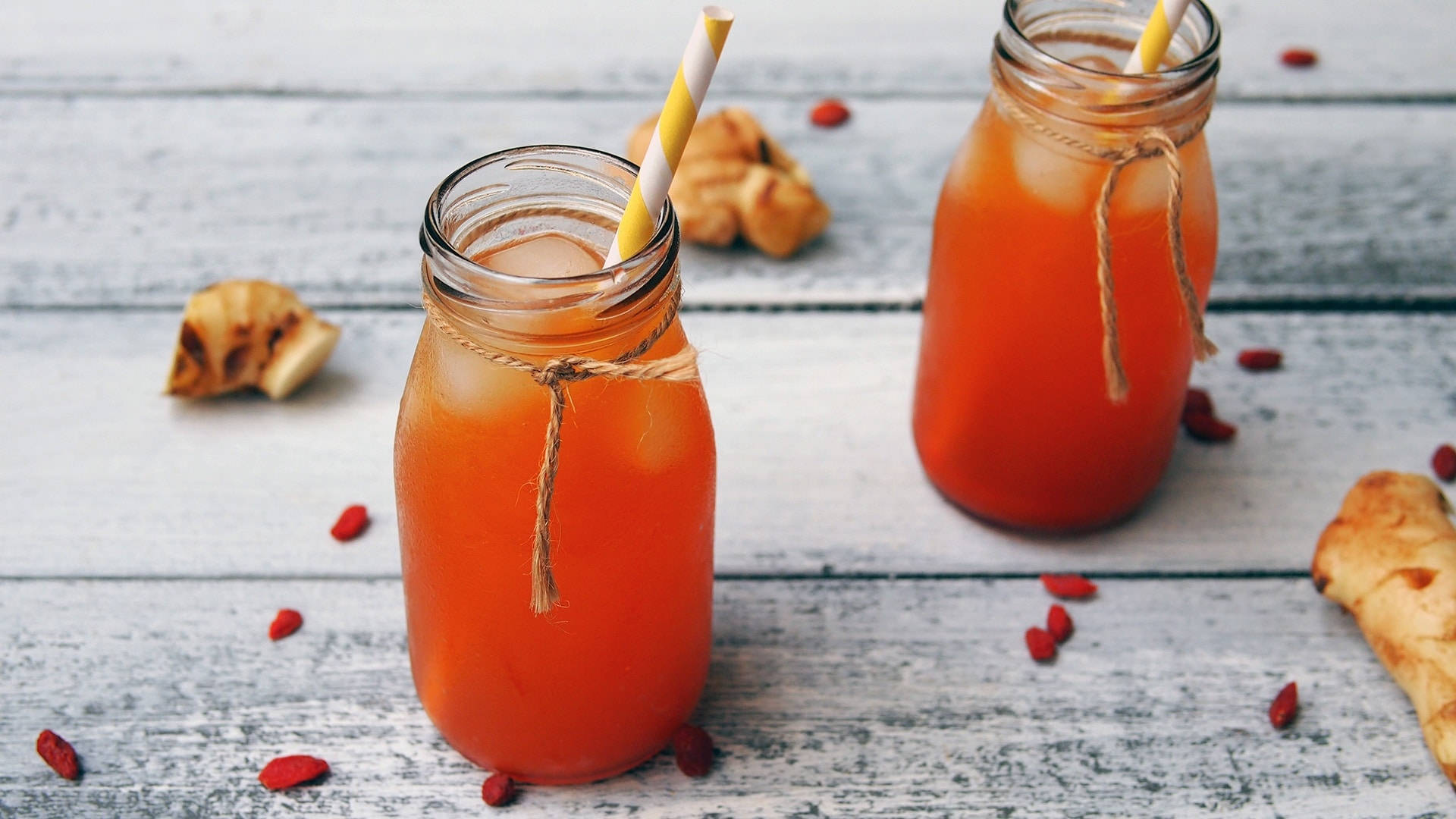 orange cordial drink, straw, mason jars, Full HD Desktop Wallpaper