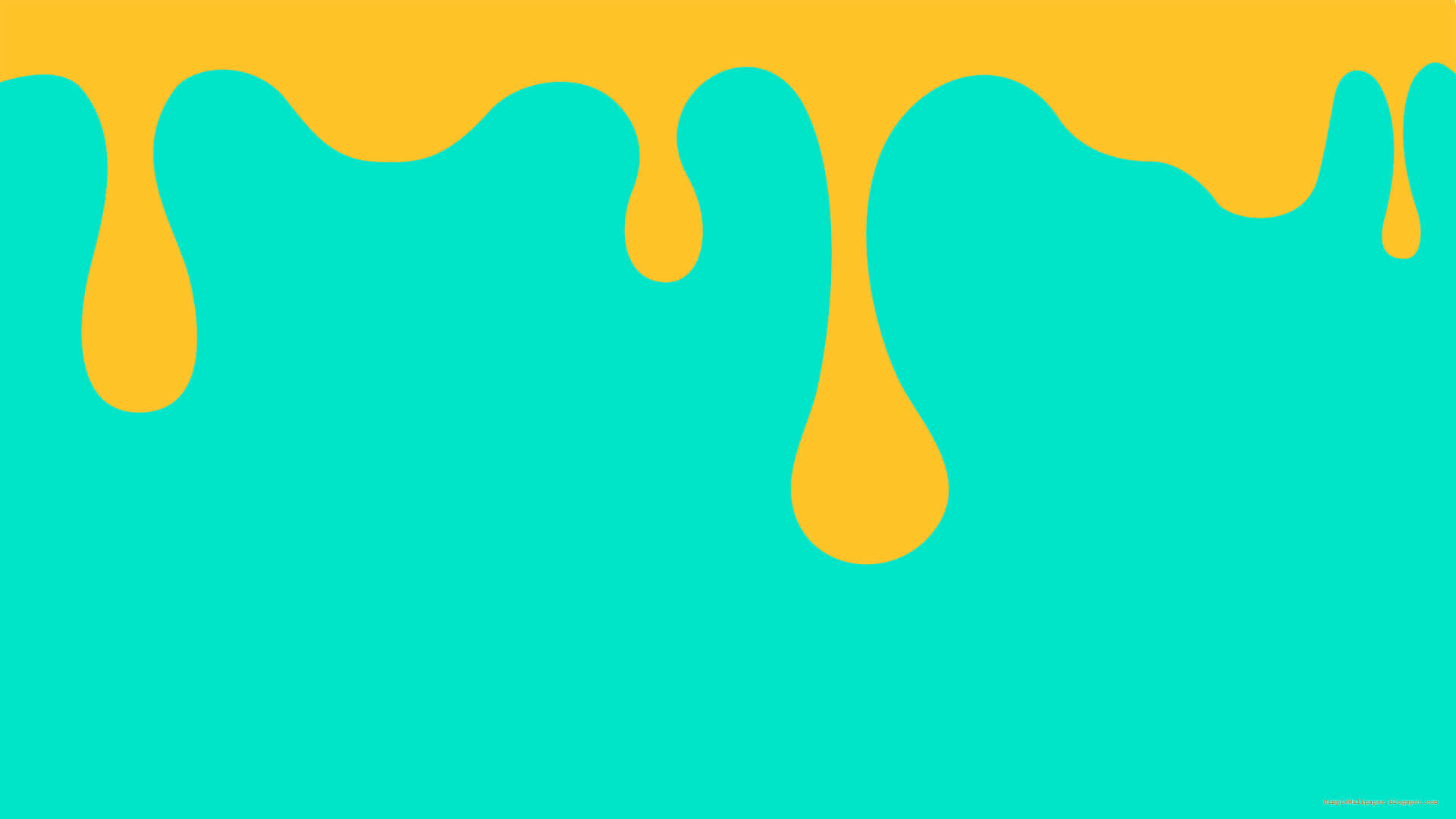 Orange And Teal, teal background, vibrant yellow paint, Full HD Desktop Wallpaper
