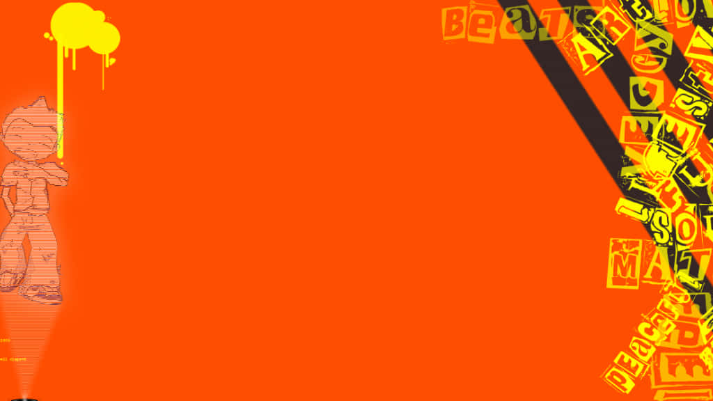 Cool Orange Template, yellow paint, bold orange background, SD Desktop Wallpaper