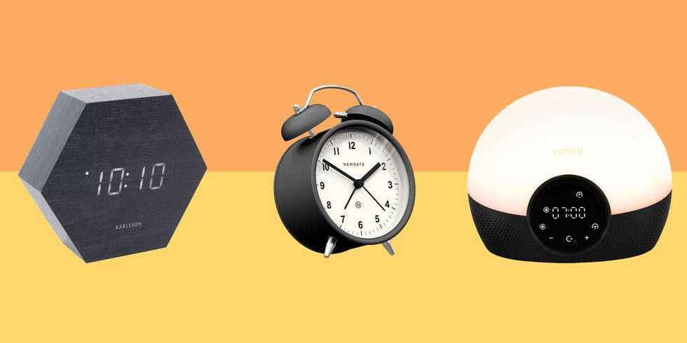 orange and yellow gradient background, modern alarm clocks, bedside alarm clocks, SD Desktop Wallpaper