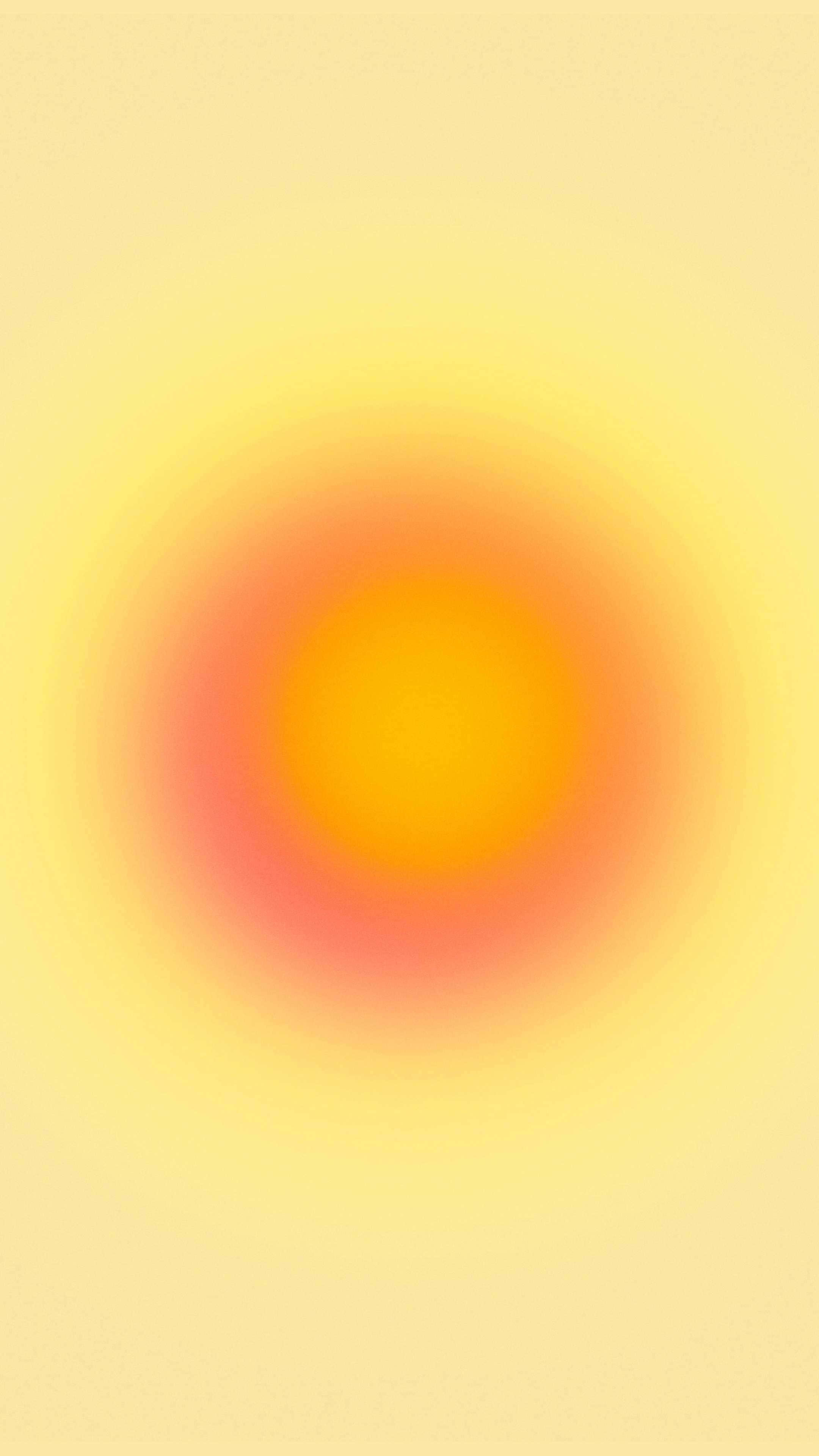 Yellow Orange Radial Aura, warm orange center, pale yellow surroundings, 4K Phone Wallpaper