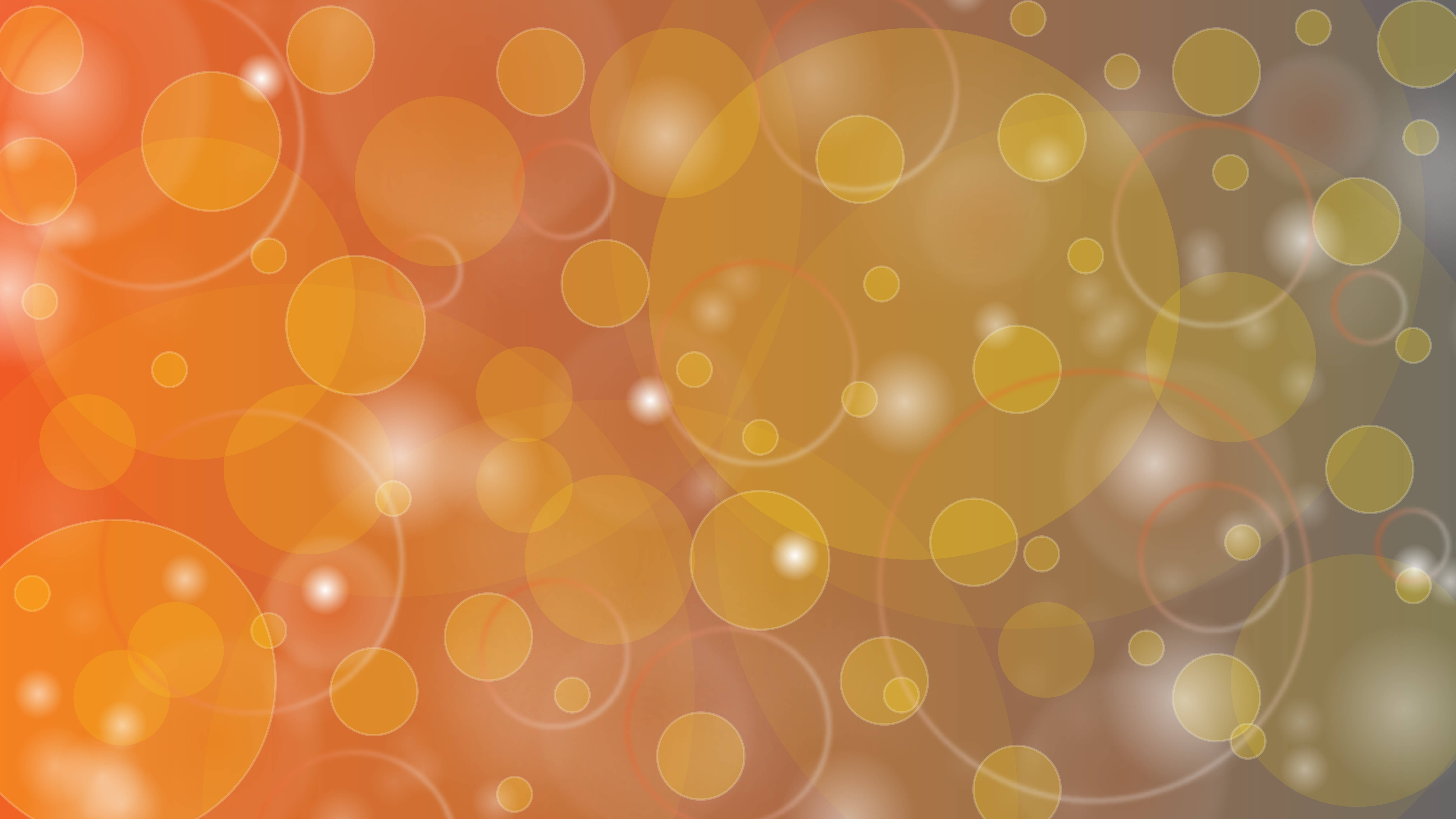 orange, yellow, bokeh circles, 5K Desktop Wallpaper