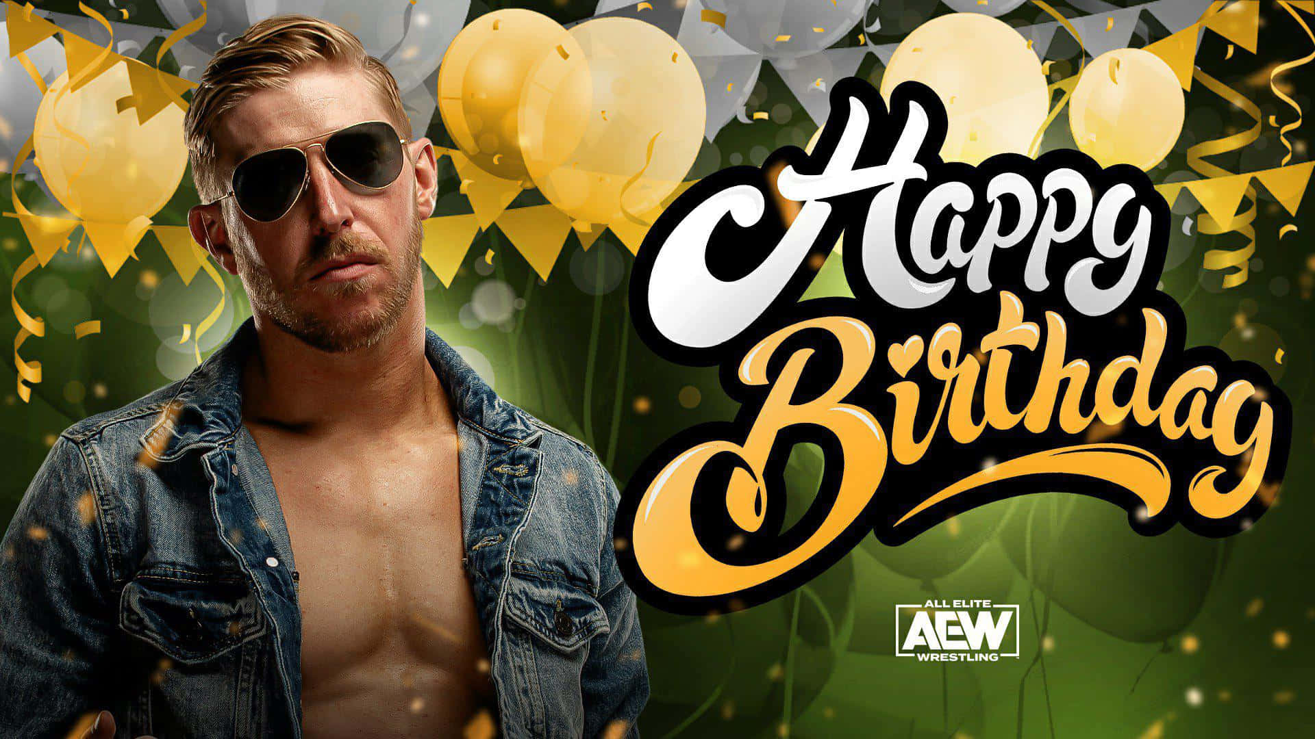 Orange Cassidy, golden balloons, confetti, Full HD Desktop Wallpaper