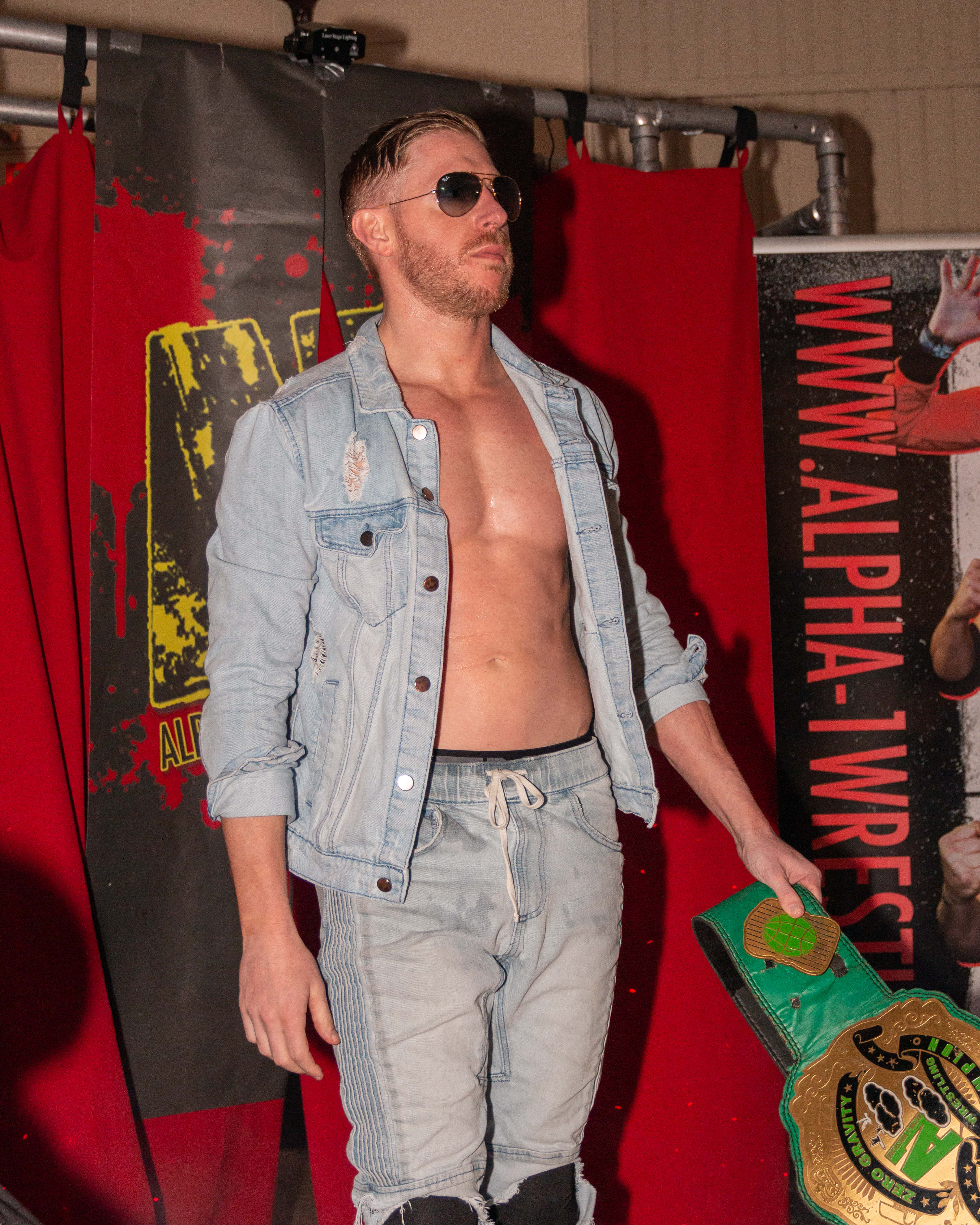 Orange Cassidy, sunglasses, open denim jacket, 4K Phone Wallpaper