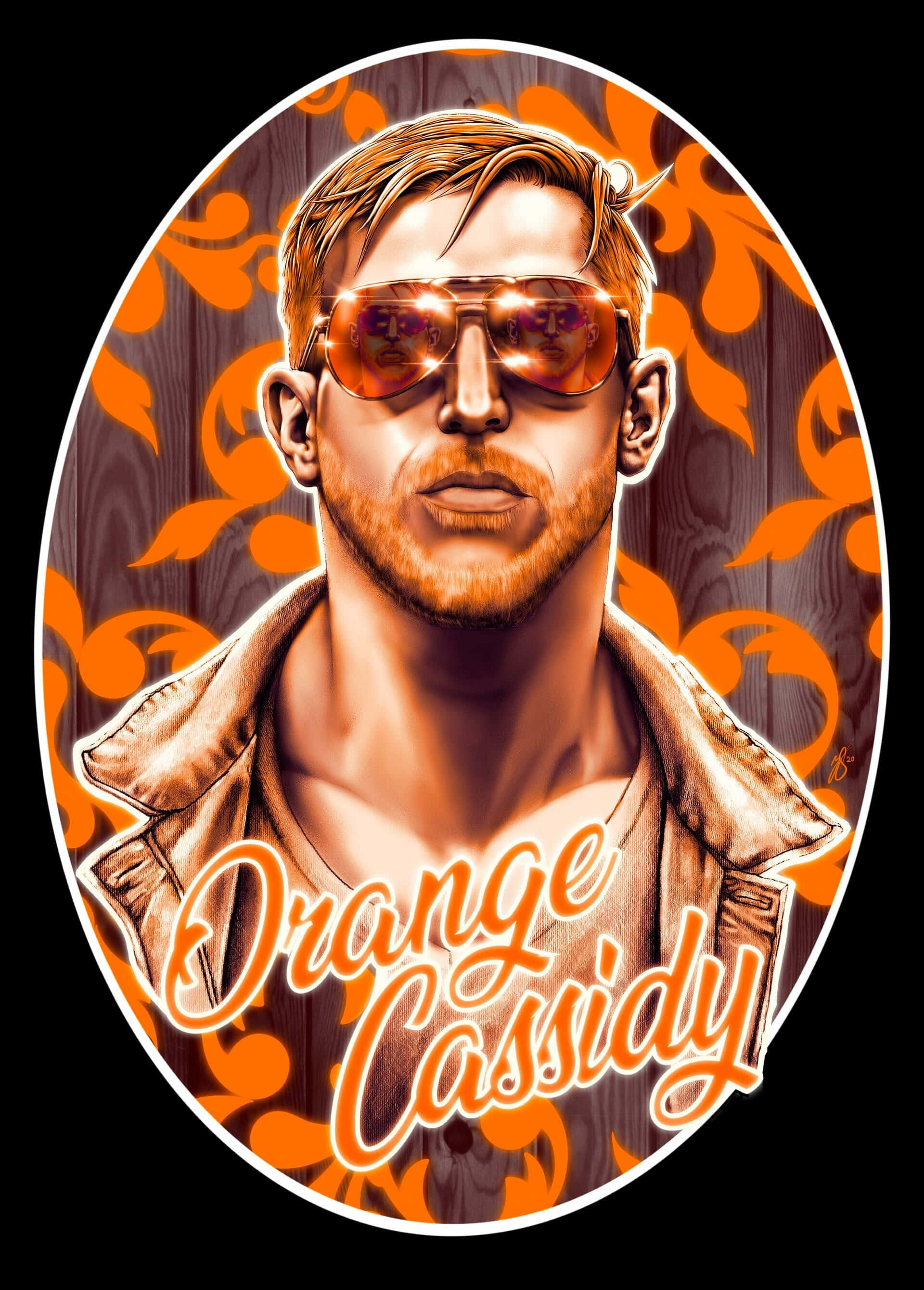 Orange Cassidy, orange hair, sunglasses, 2K Phone Wallpaper