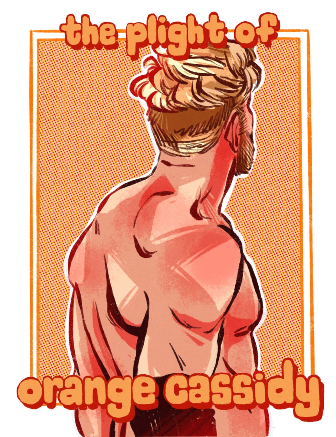 Orange Cassidy, orange halftone background, bold text, HD Phone Wallpaper