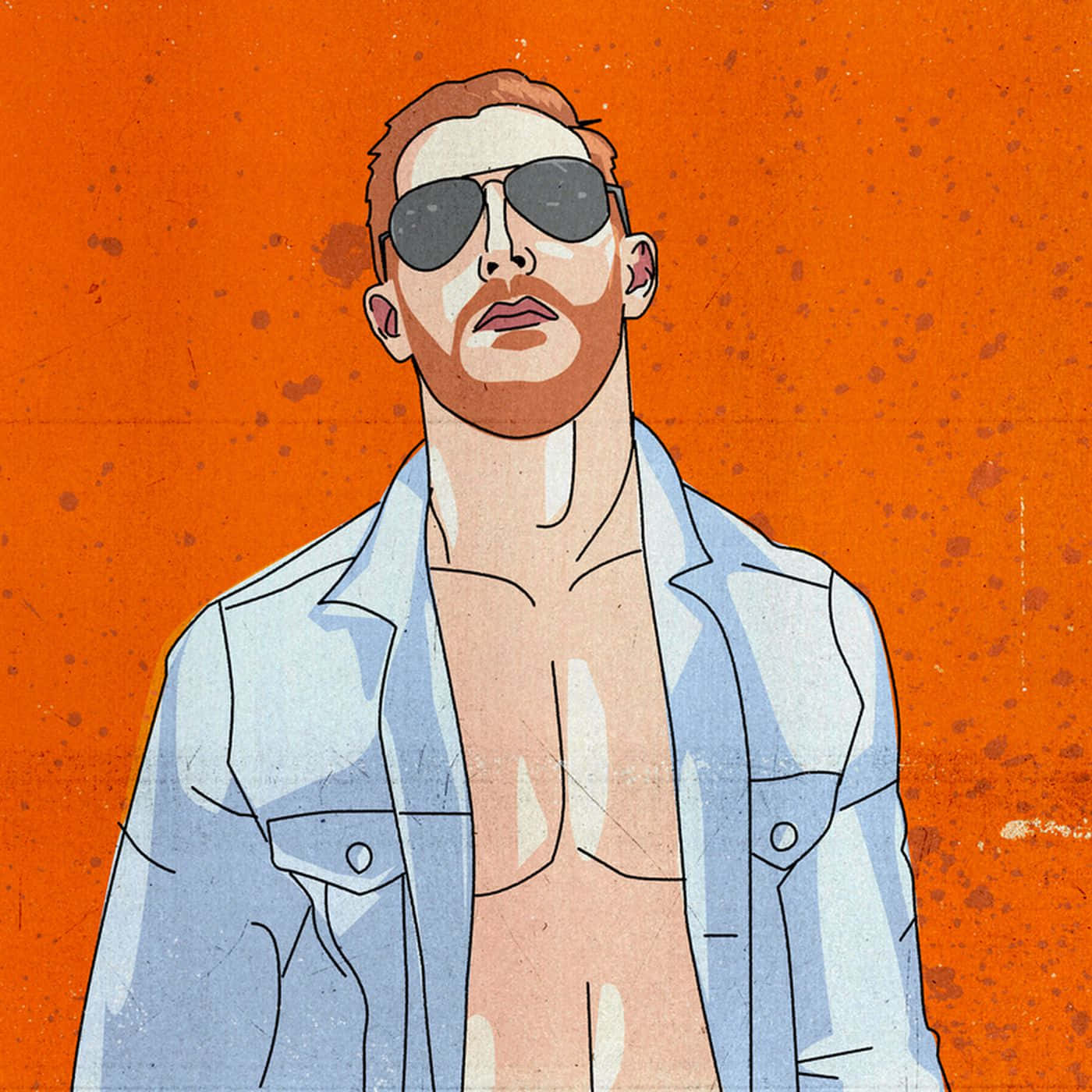 Orange Cassidy, red hair, sunglasses, HD Desktop Wallpaper