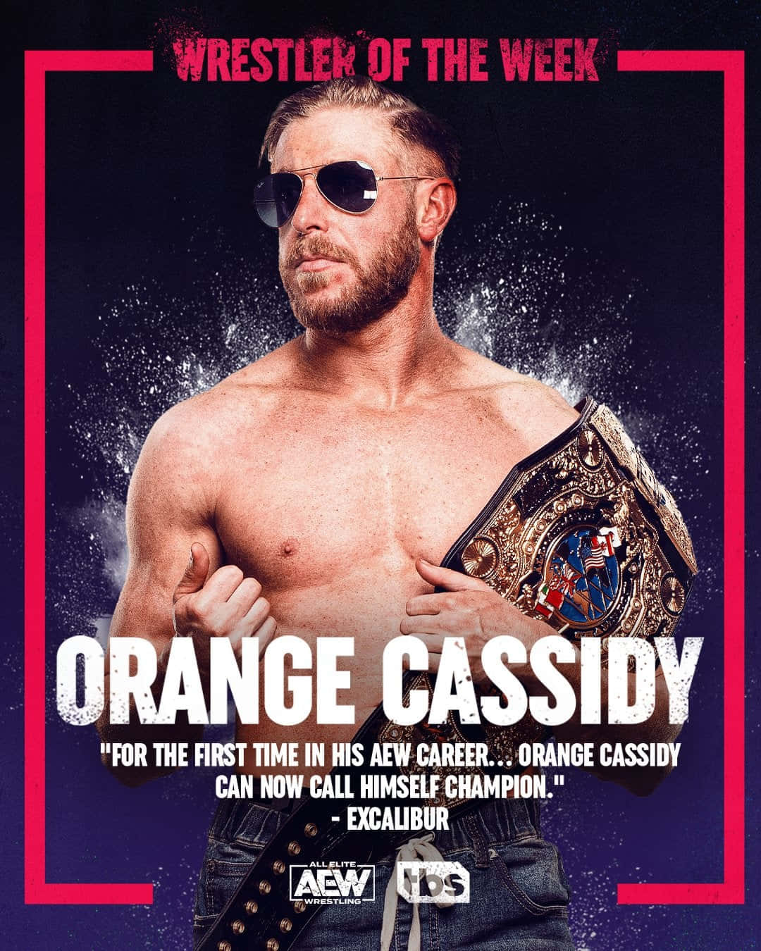 Orange Cassidy, championship belt, sunglasses, HD Phone Wallpaper